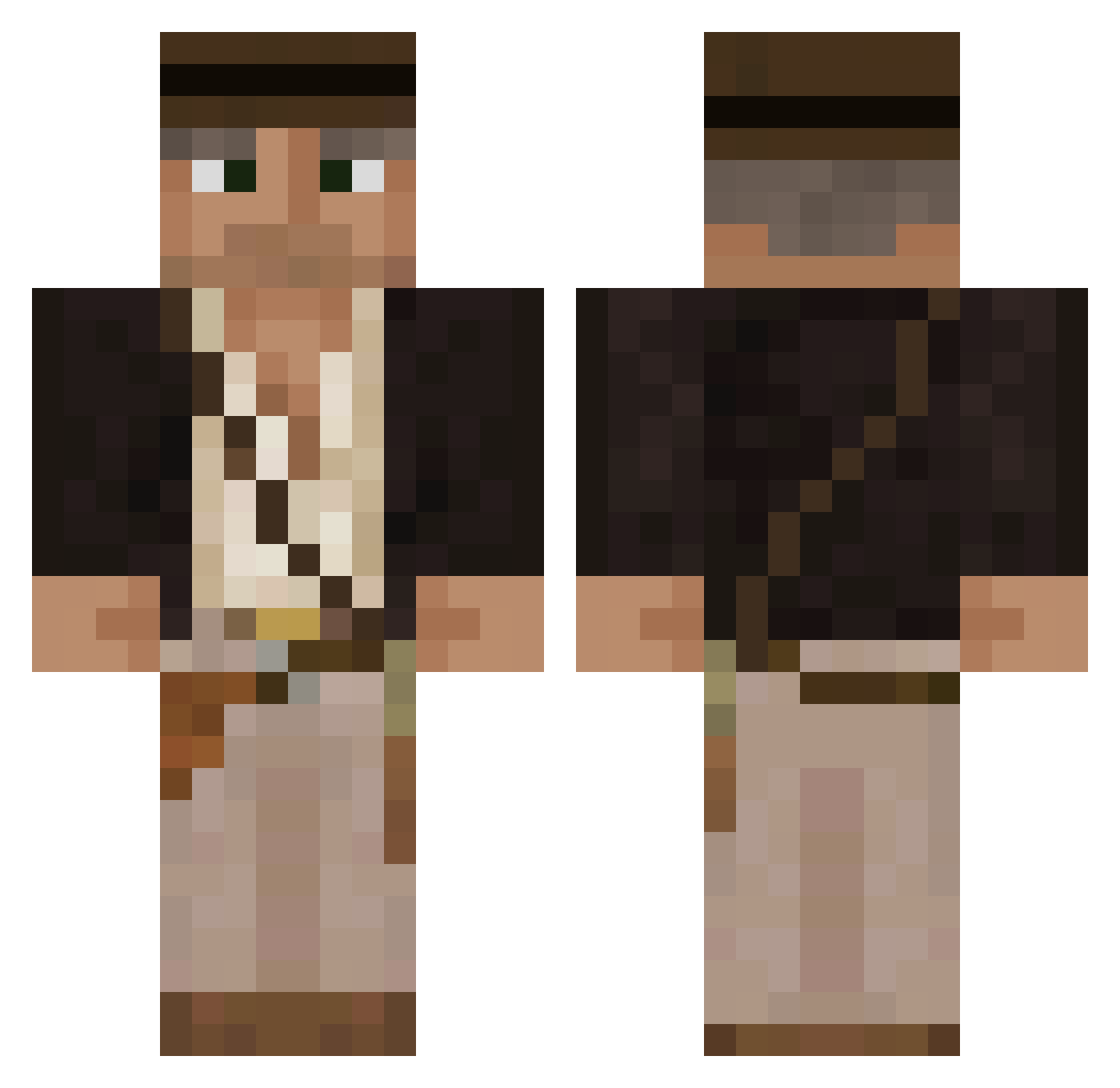 Locute Minecraft skin, front and back view