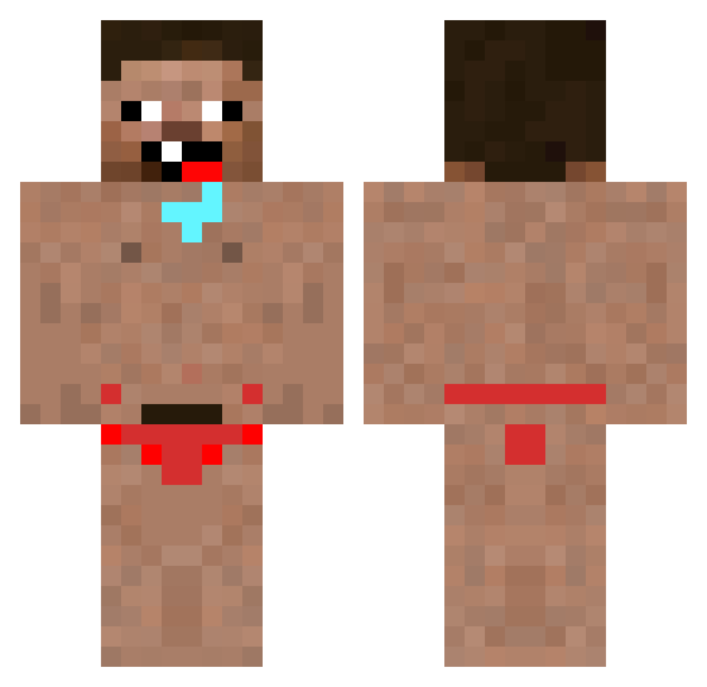 zSilver_Felipe Minecraft skin, front and back view