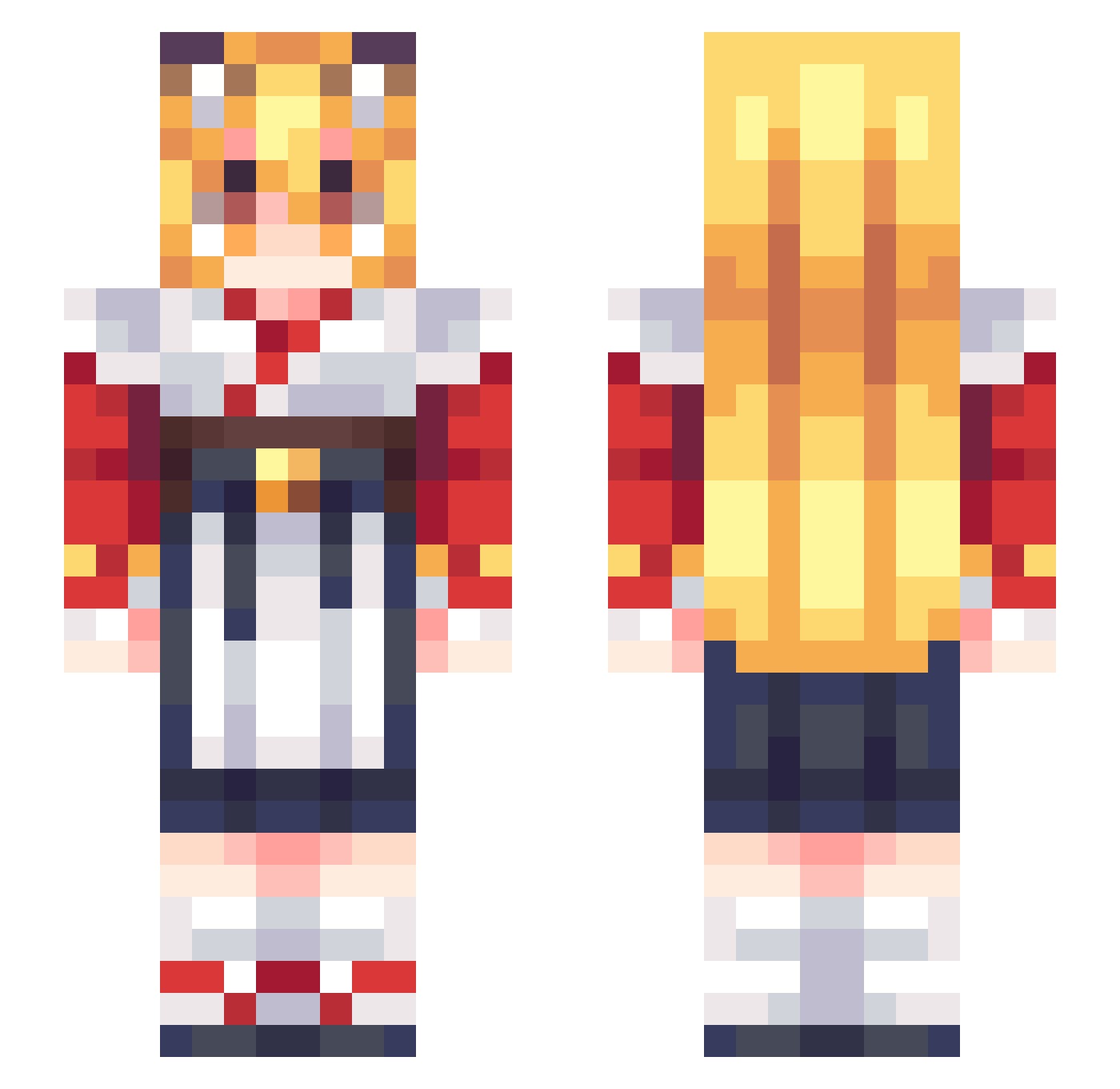 Forever_Millenni Minecraft skin, front and back view
