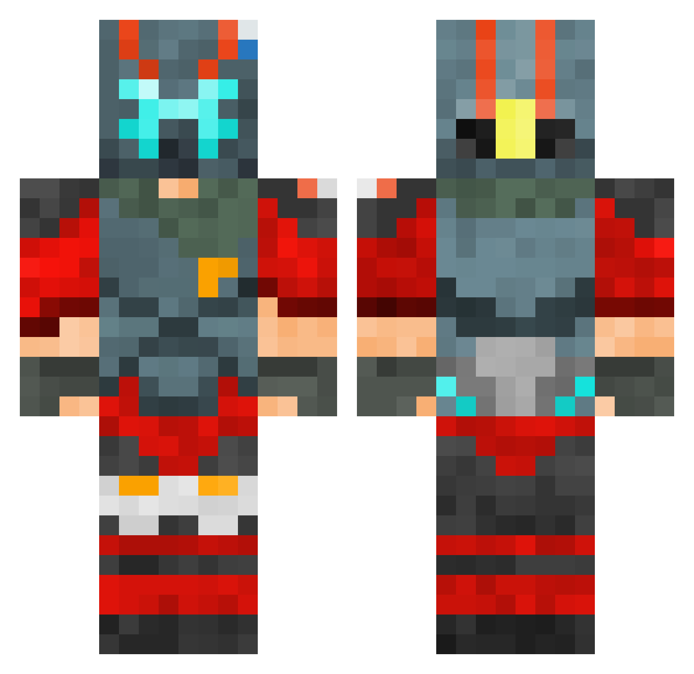 Spumble Minecraft skin, front and back view
