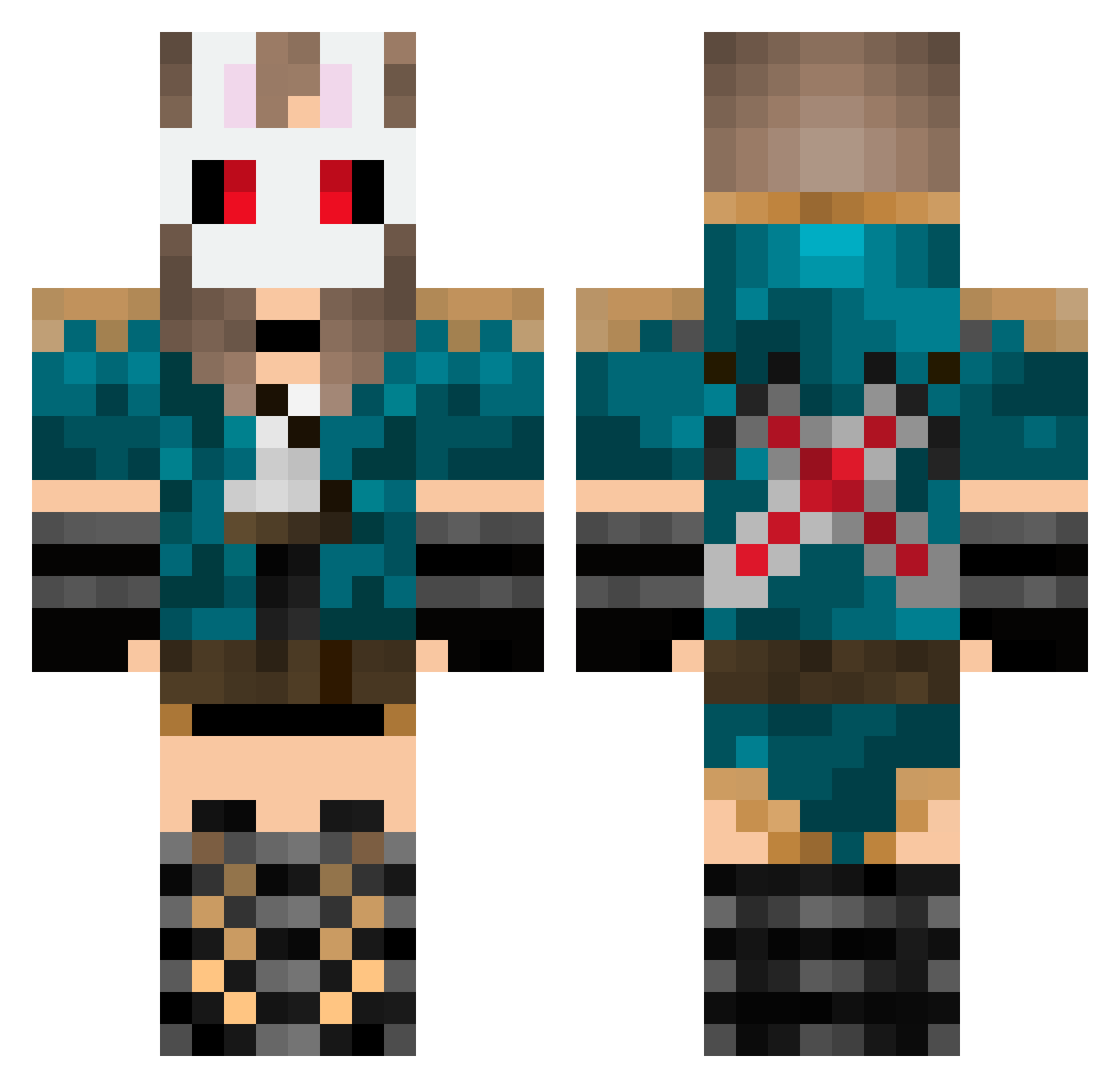 Kagura7 Minecraft skin, front and back view