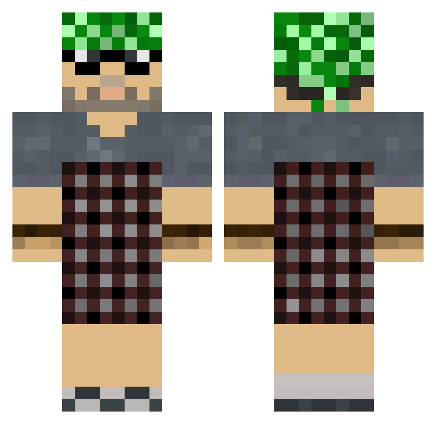 Tygerhunter Minecraft skin, front and back view