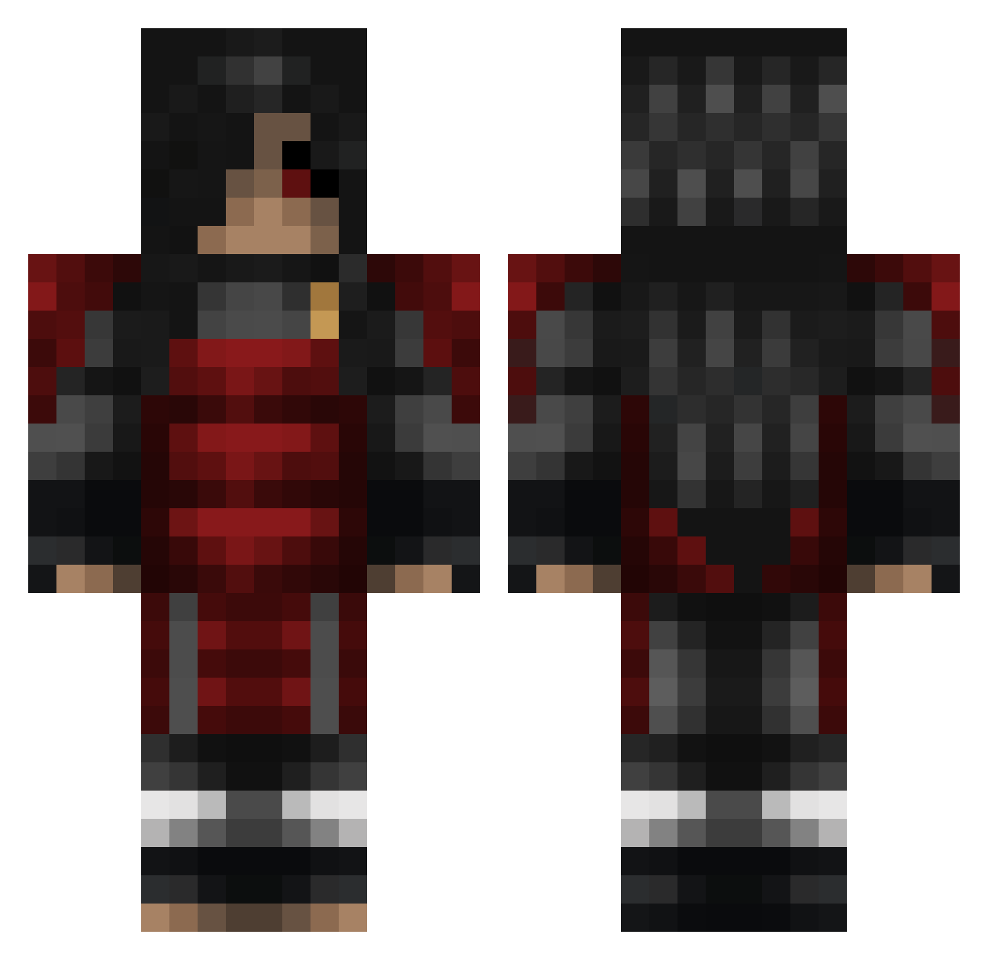 Sayberr Minecraft skin, front and back view