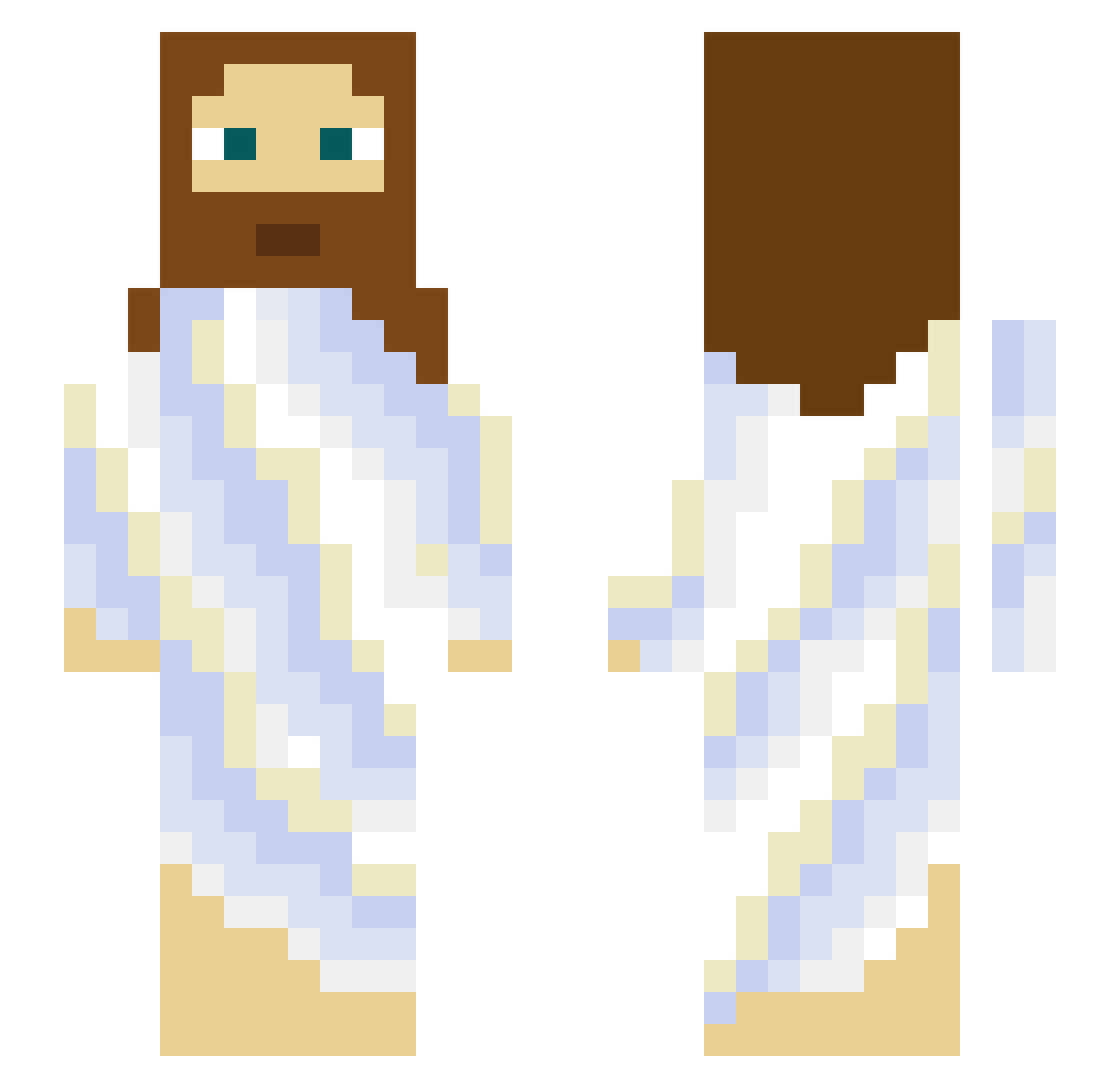 disentanglement Minecraft skin, front and back view