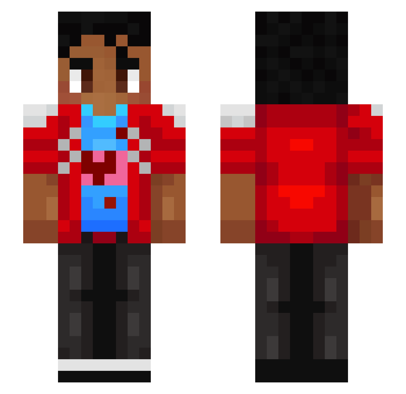 ClownPierce1165 Minecraft skin, front and back view