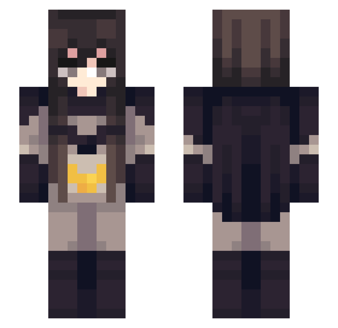 Miss___Cookie Minecraft skin, front and back view