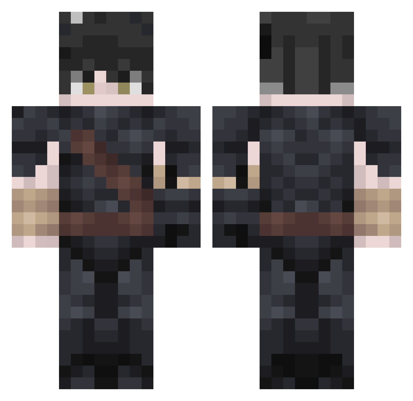 Ethan_X3 Minecraft skin, front and back view