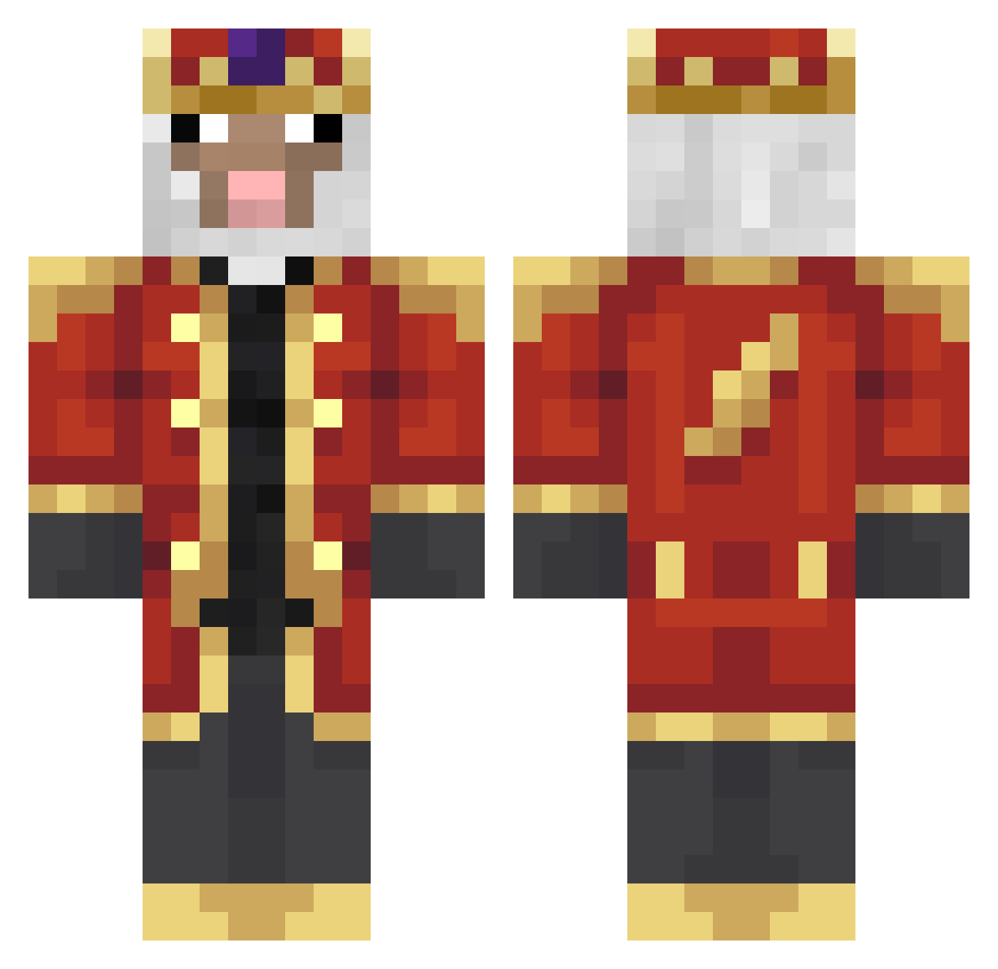 VengefulBongo5 Minecraft skin, front and back view