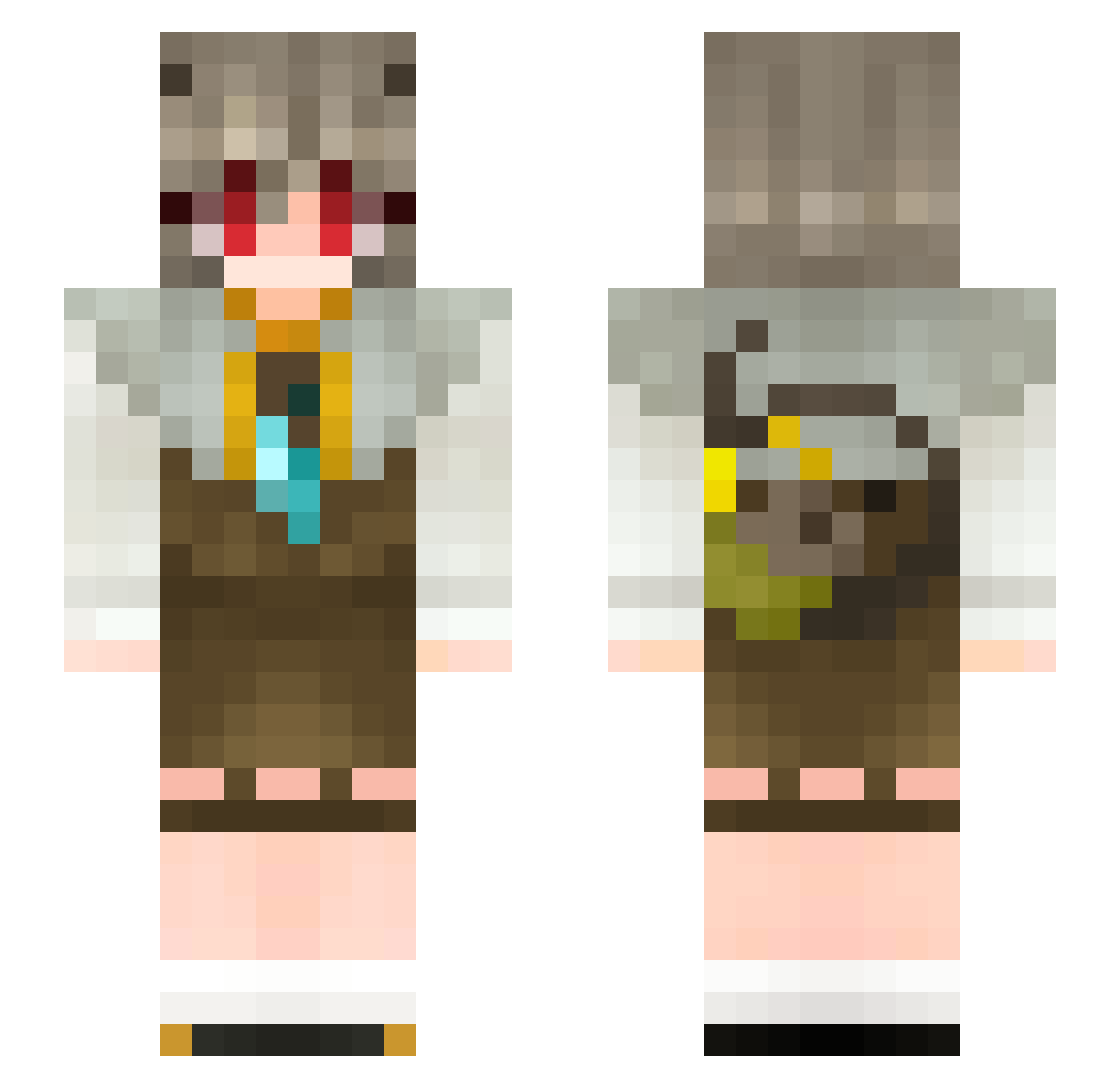 mirera Minecraft skin, front and back view