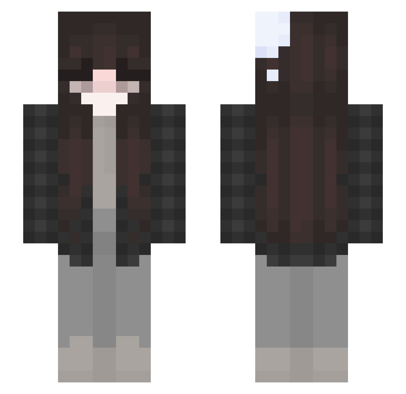 spicyinabag Minecraft skin, front and back view