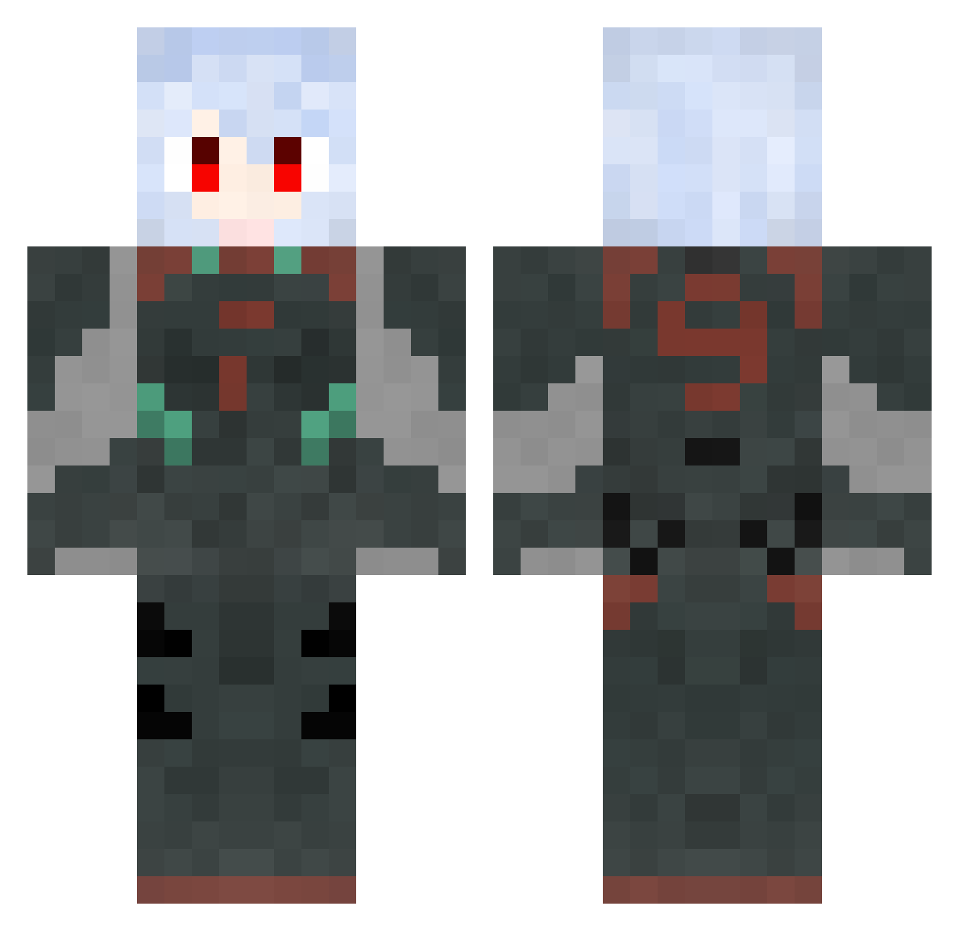 ichi3yt Minecraft skin, front and back view