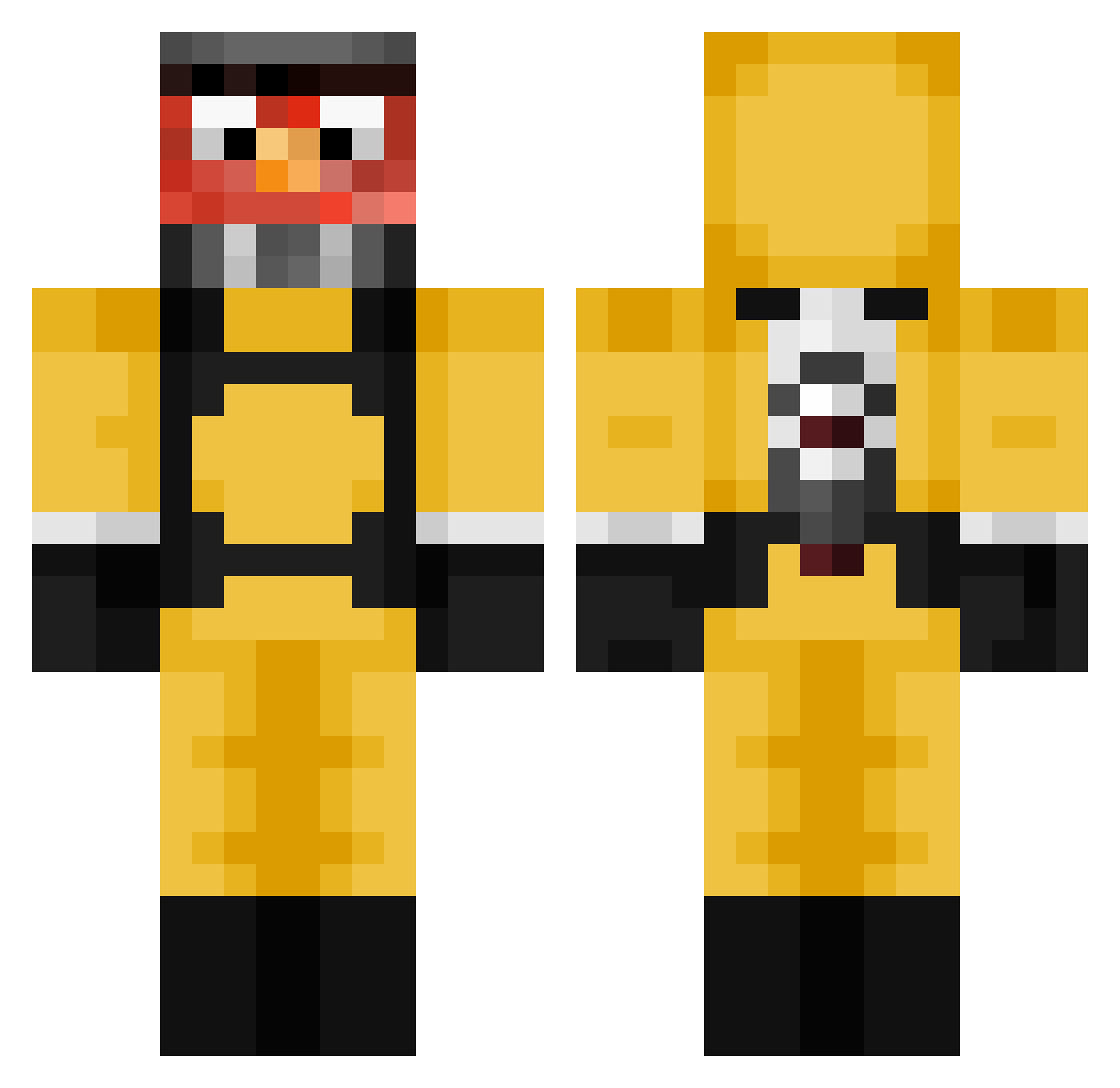 sppycup Minecraft skin, front and back view
