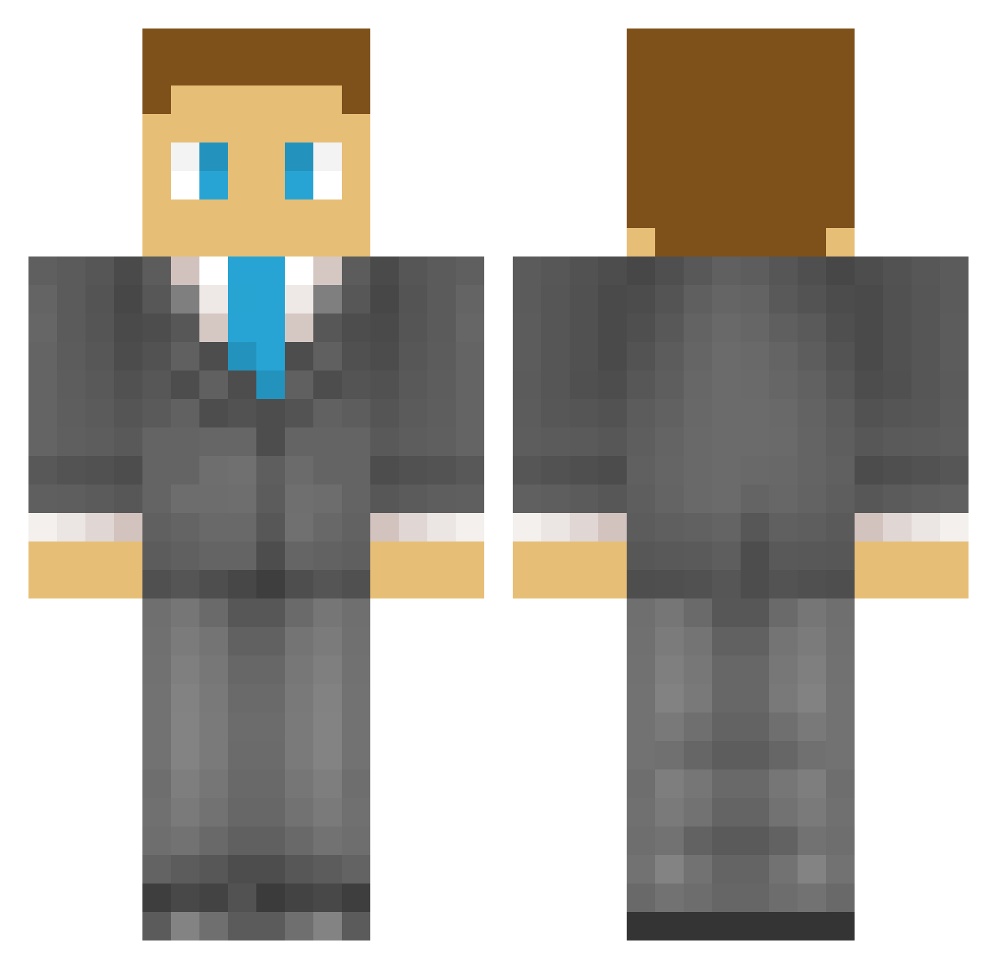 RusselPrime Minecraft skin, front and back view