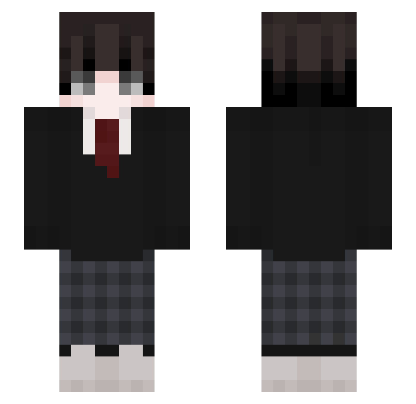 renderxp Minecraft skin, front and back view