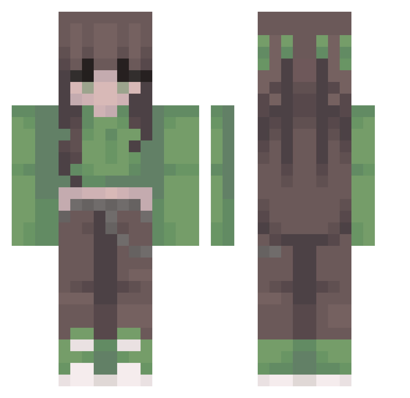 YoCelery Minecraft skin, front and back view