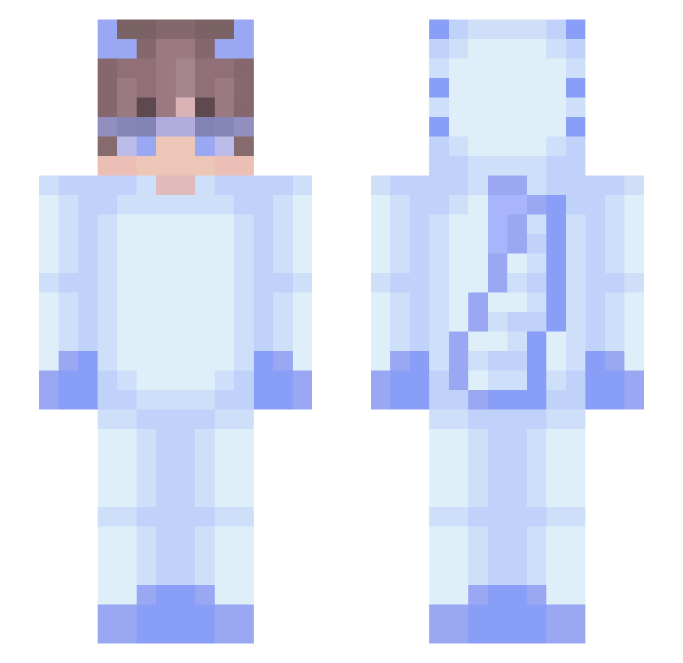 Rylp Minecraft skin, front and back view