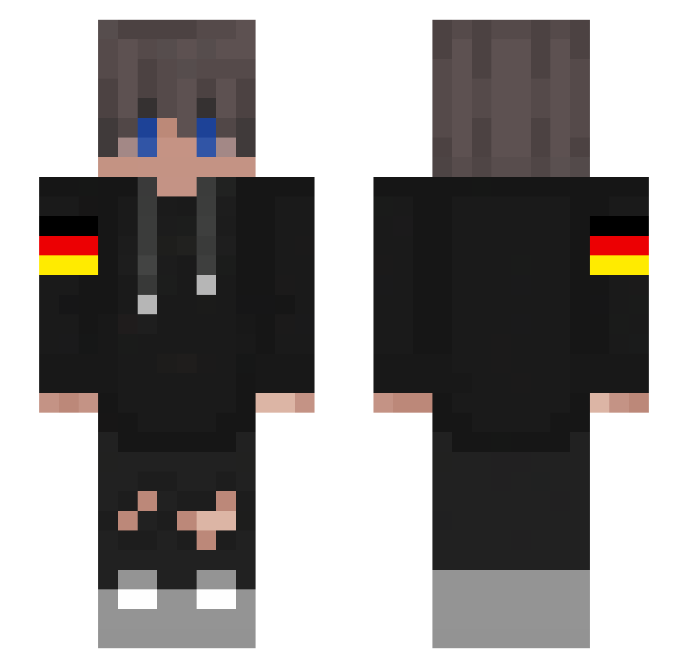 yHeining Minecraft skin, front and back view