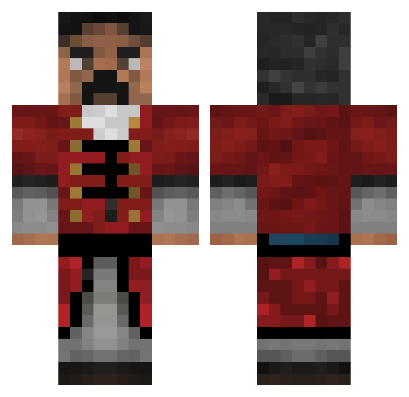 Nevertry60 Minecraft skin, front and back view