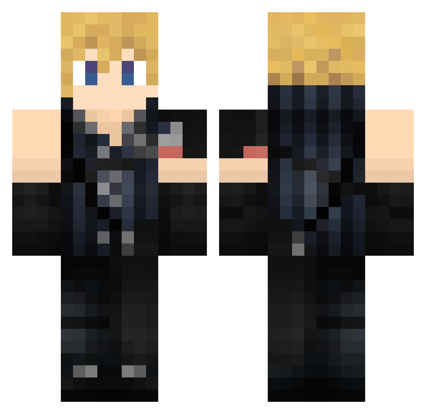 GPTCLOUDburner Minecraft skin, front and back view