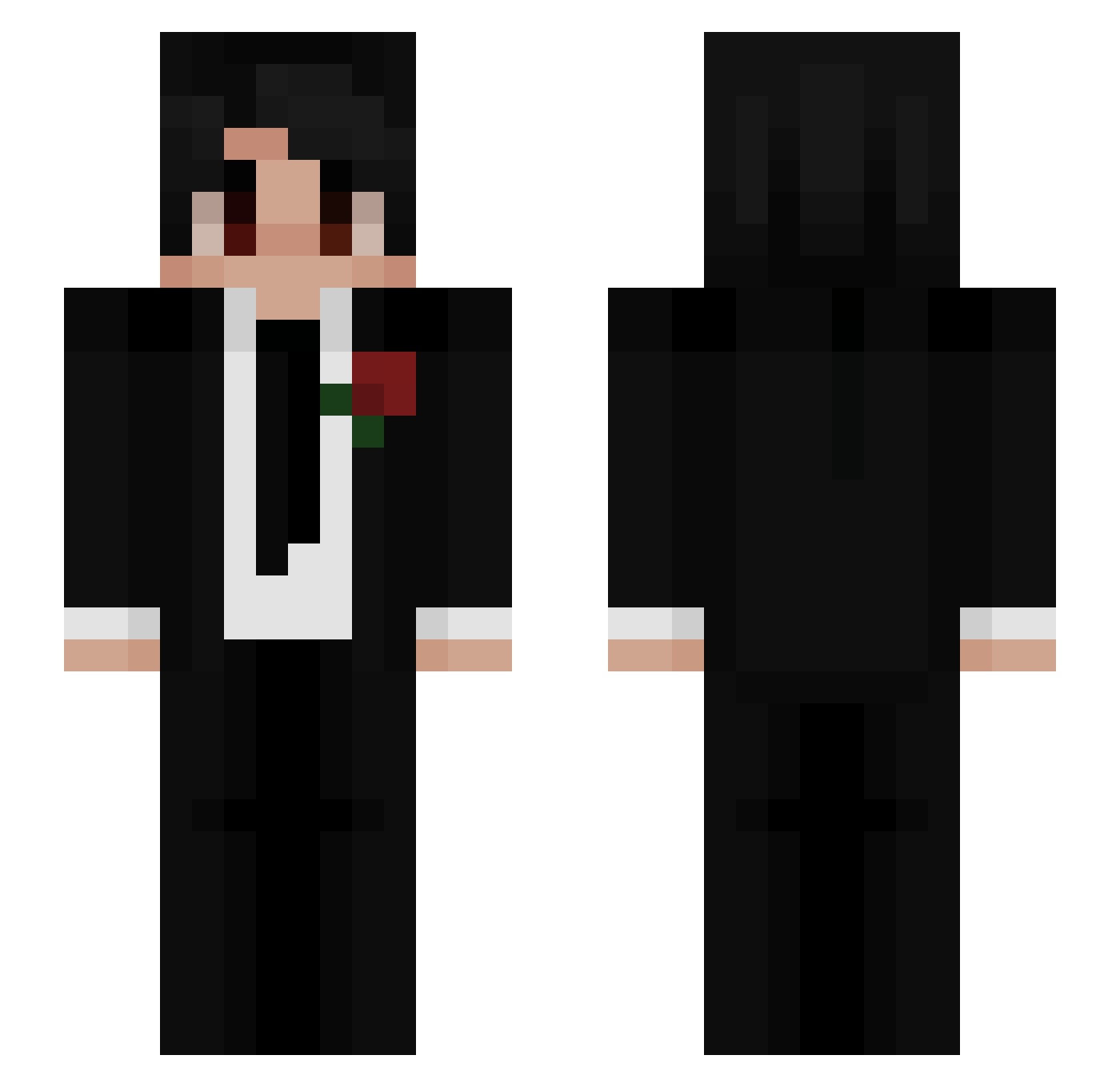 st3h Minecraft skin, front and back view