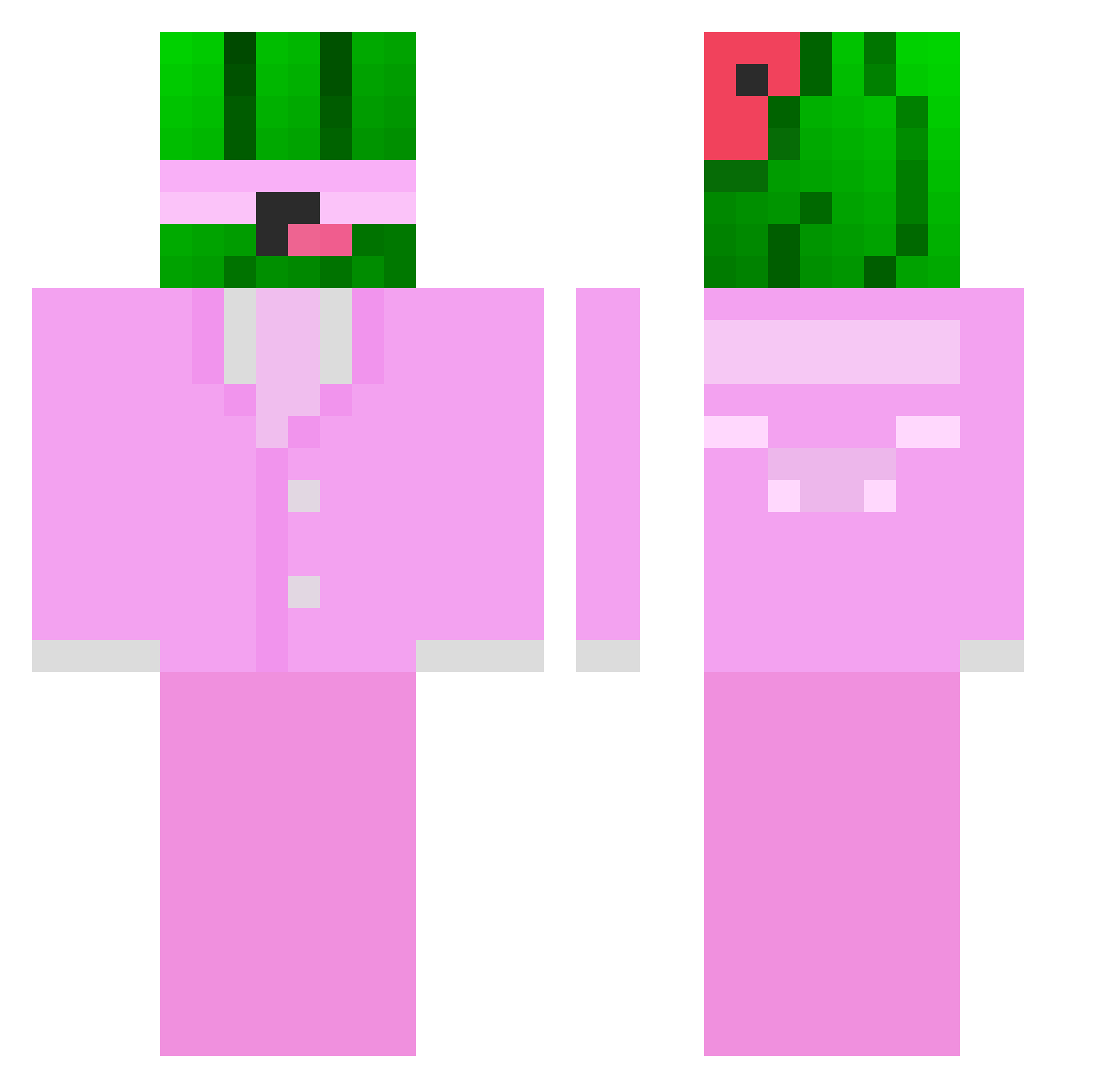 Whissel Minecraft skin, front and back view