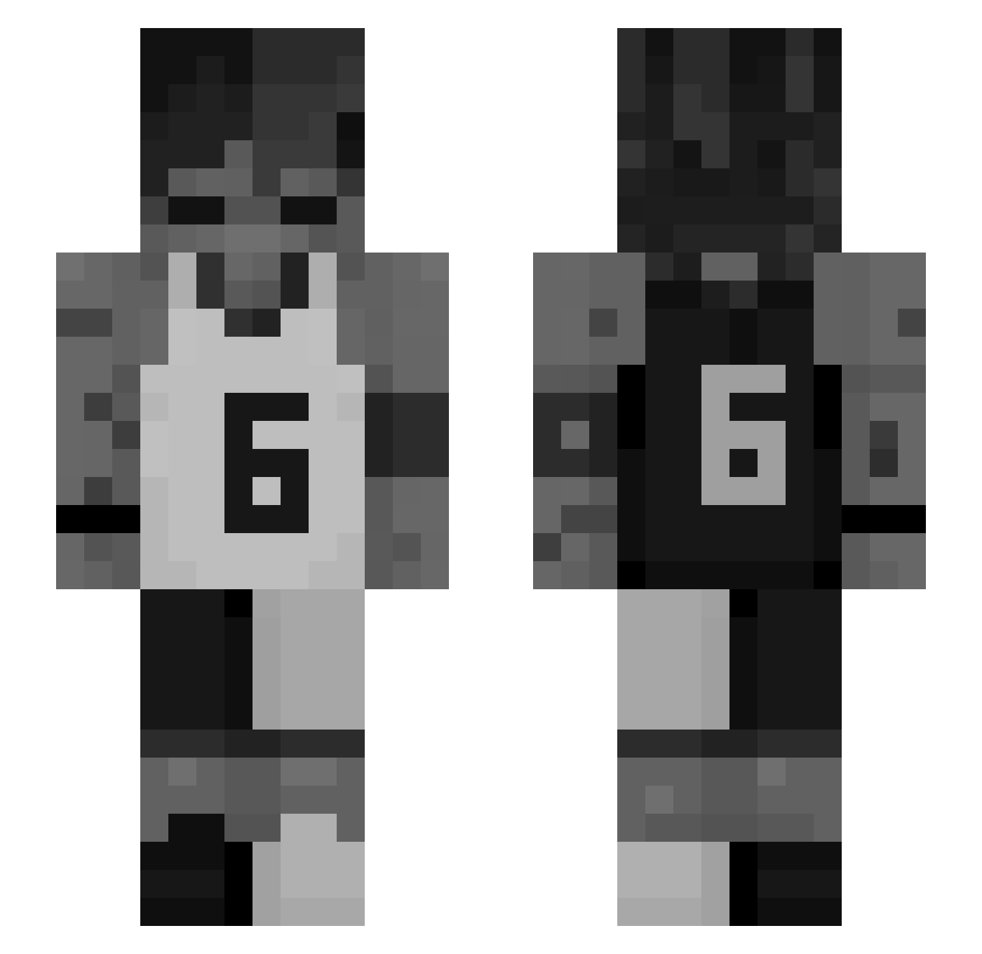 Veiling Minecraft skin, front and back view