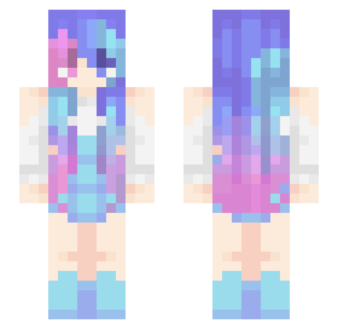 PLDTFiber Minecraft skin, front and back view