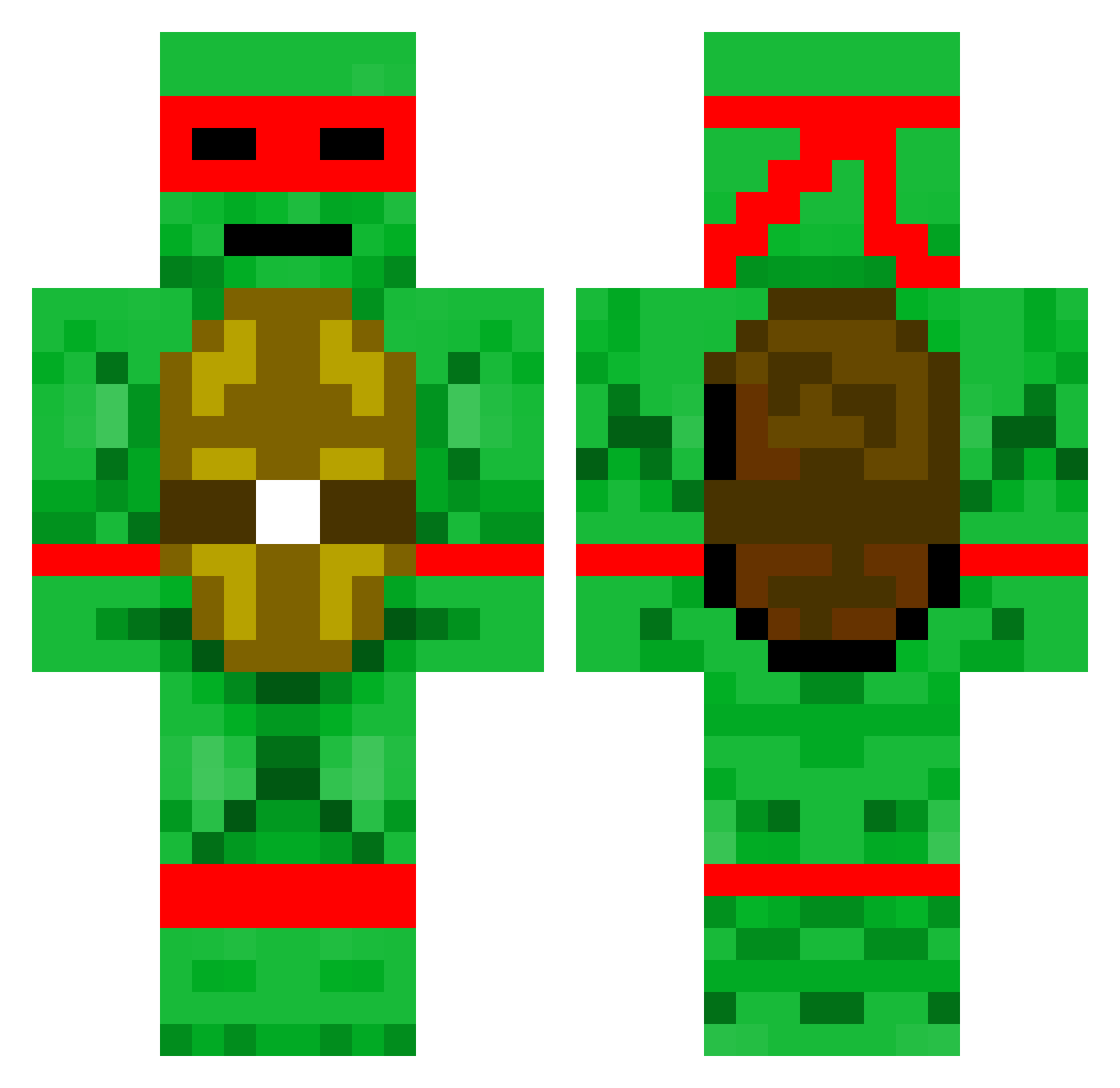 eyeliners Minecraft skin, front and back view