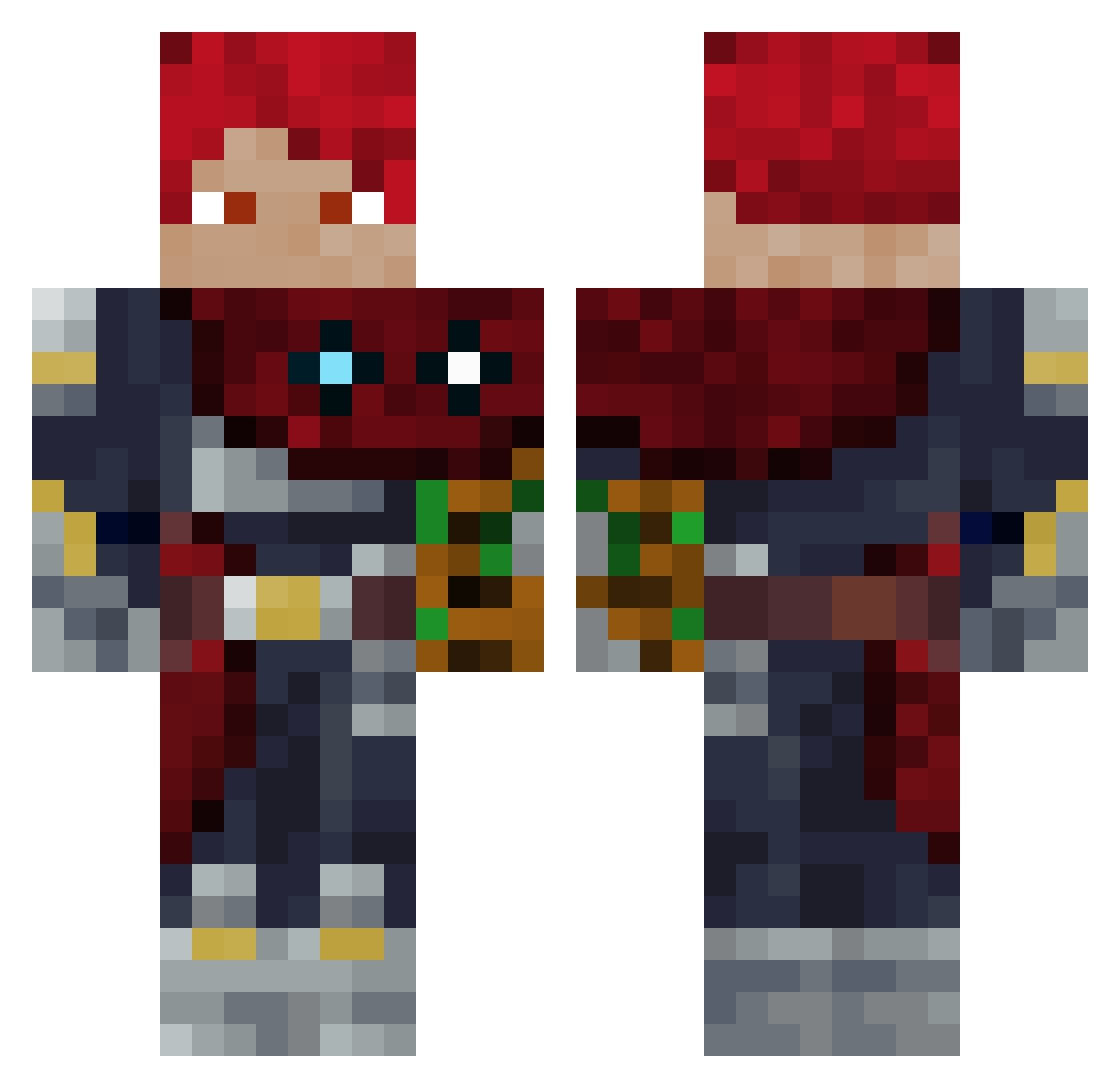 LazyLolz7000 Minecraft skin, front and back view