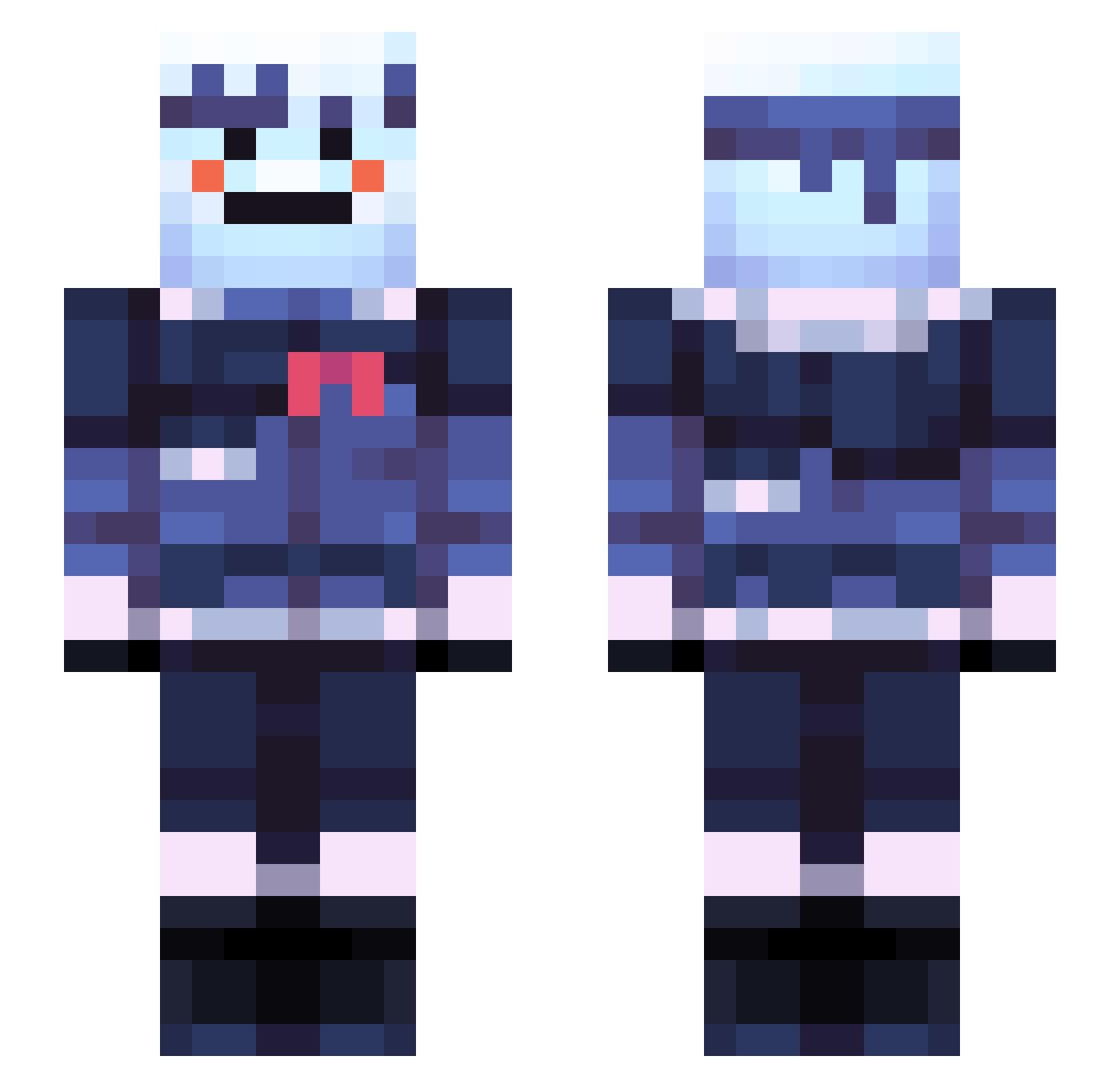 coldified Minecraft skin, front and back view