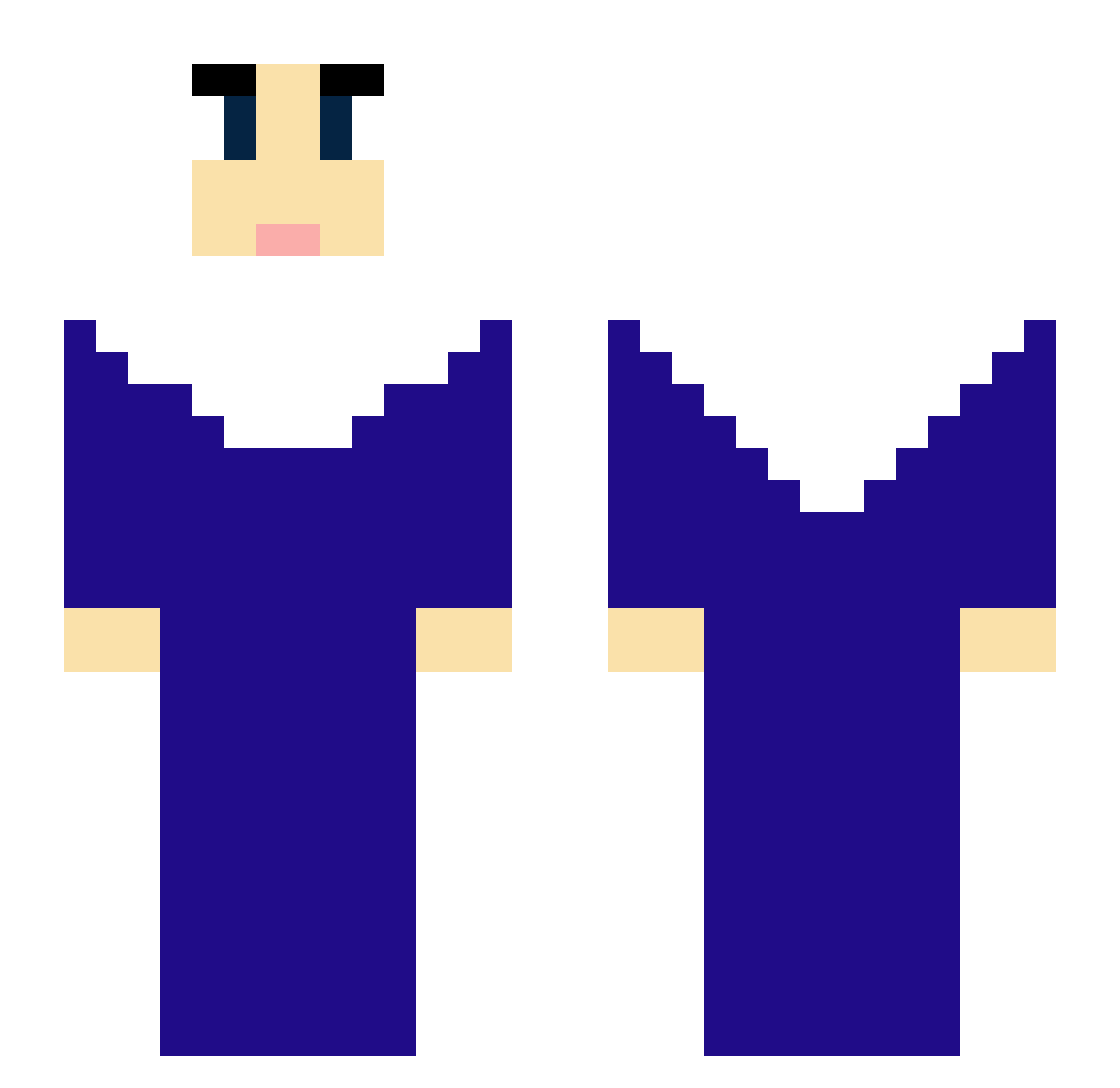 xaienz Minecraft skin, front and back view