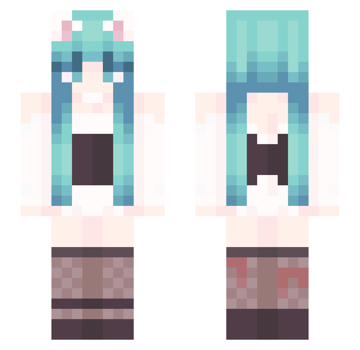 dinnoravioli Minecraft skin, front and back view