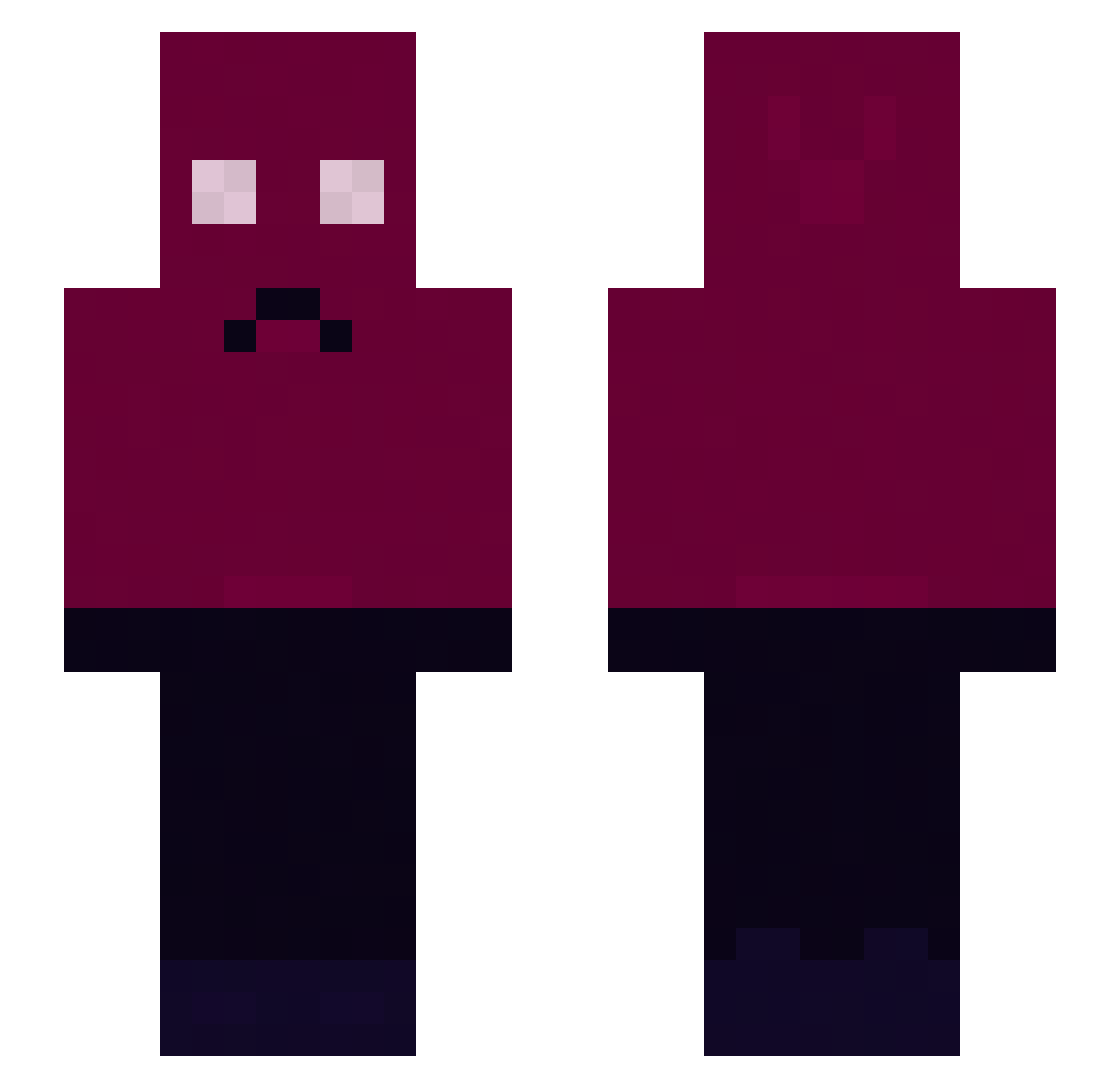 uqxn Minecraft skin, front and back view