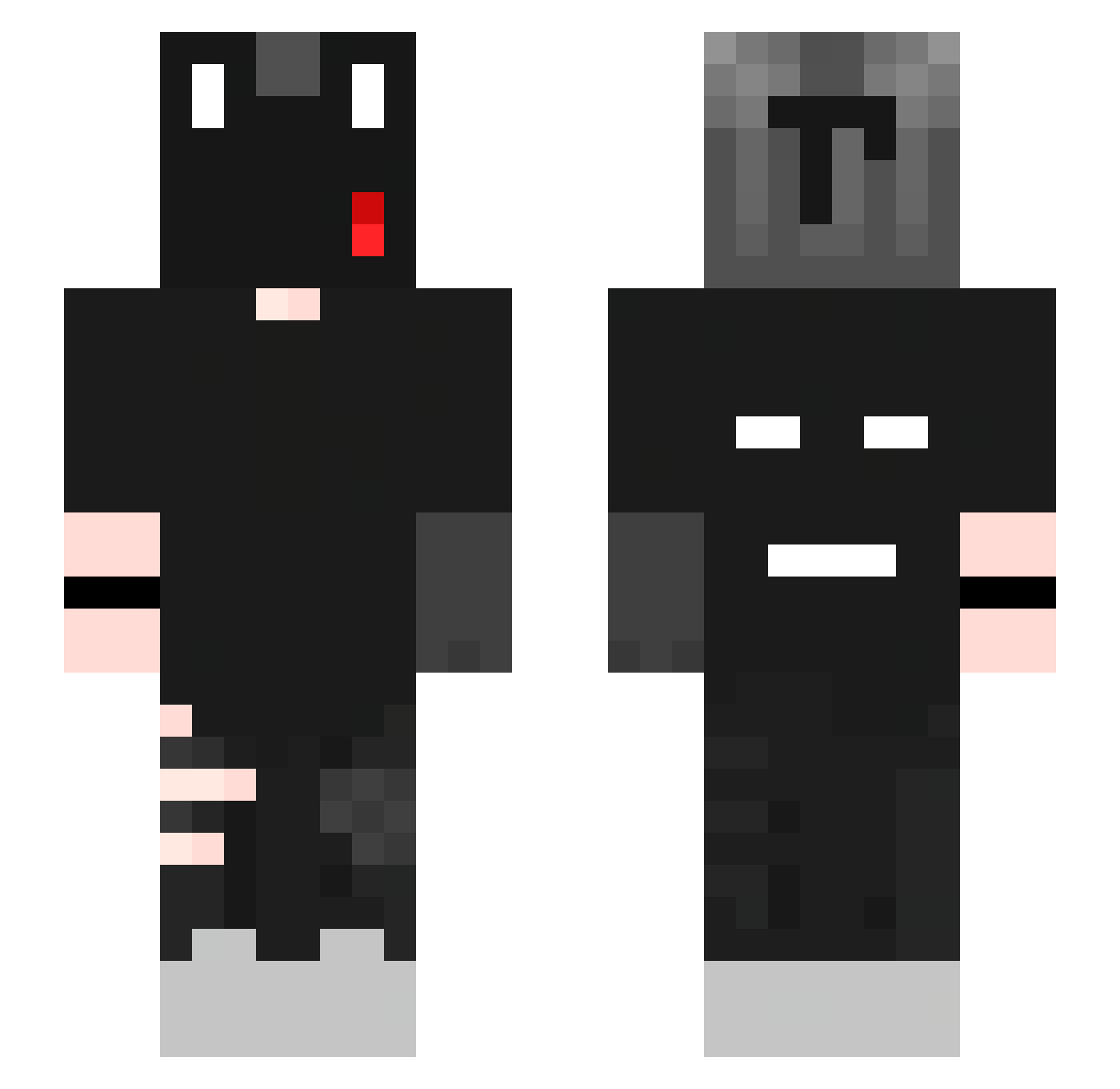 Villainouss Minecraft skin, front and back view