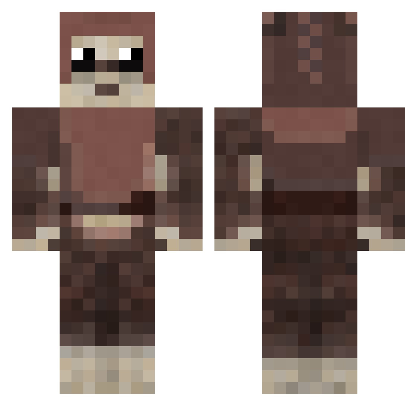 ReTroAssassin Minecraft skin, front and back view