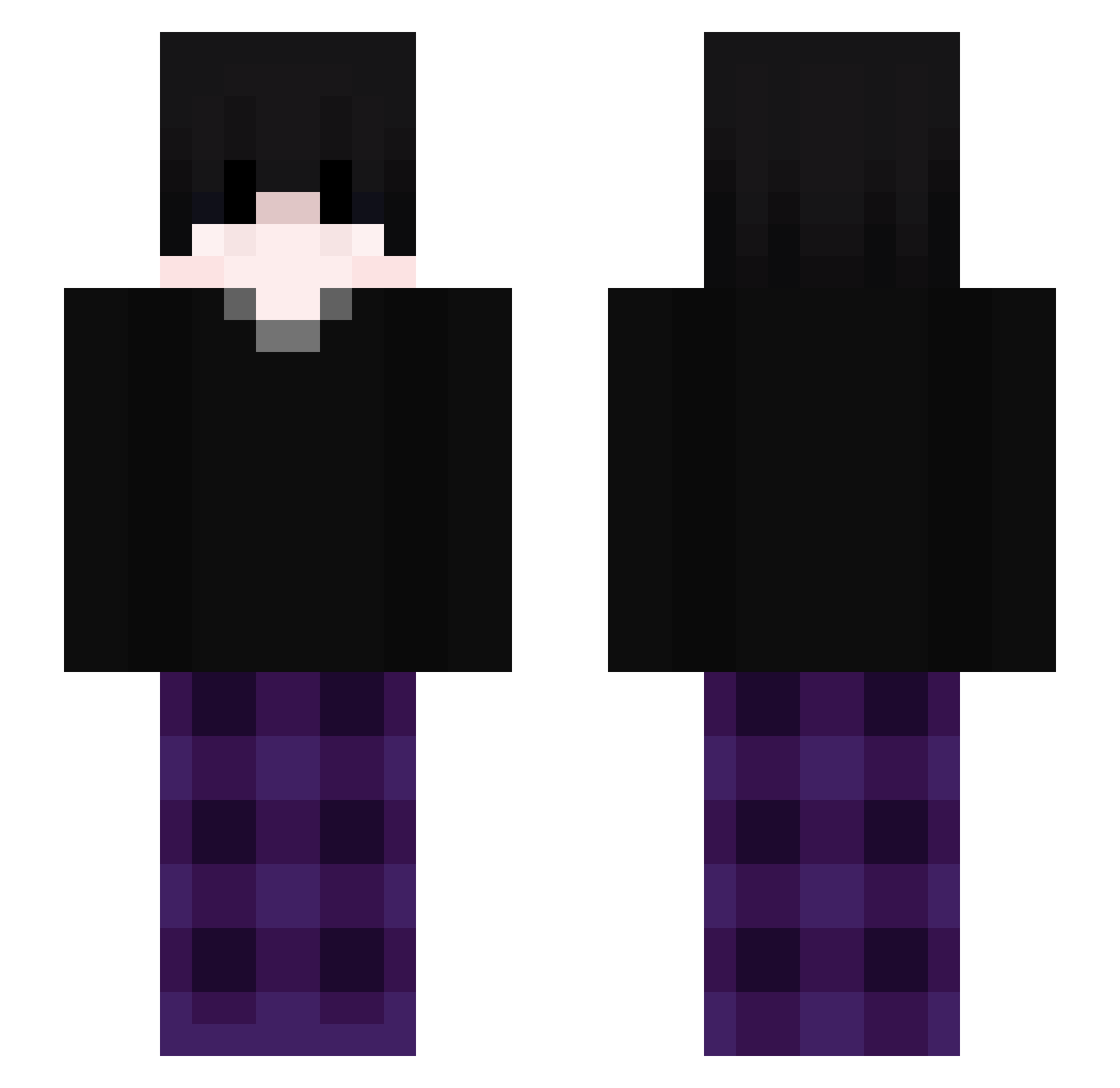 Blxki Minecraft skin, front and back view