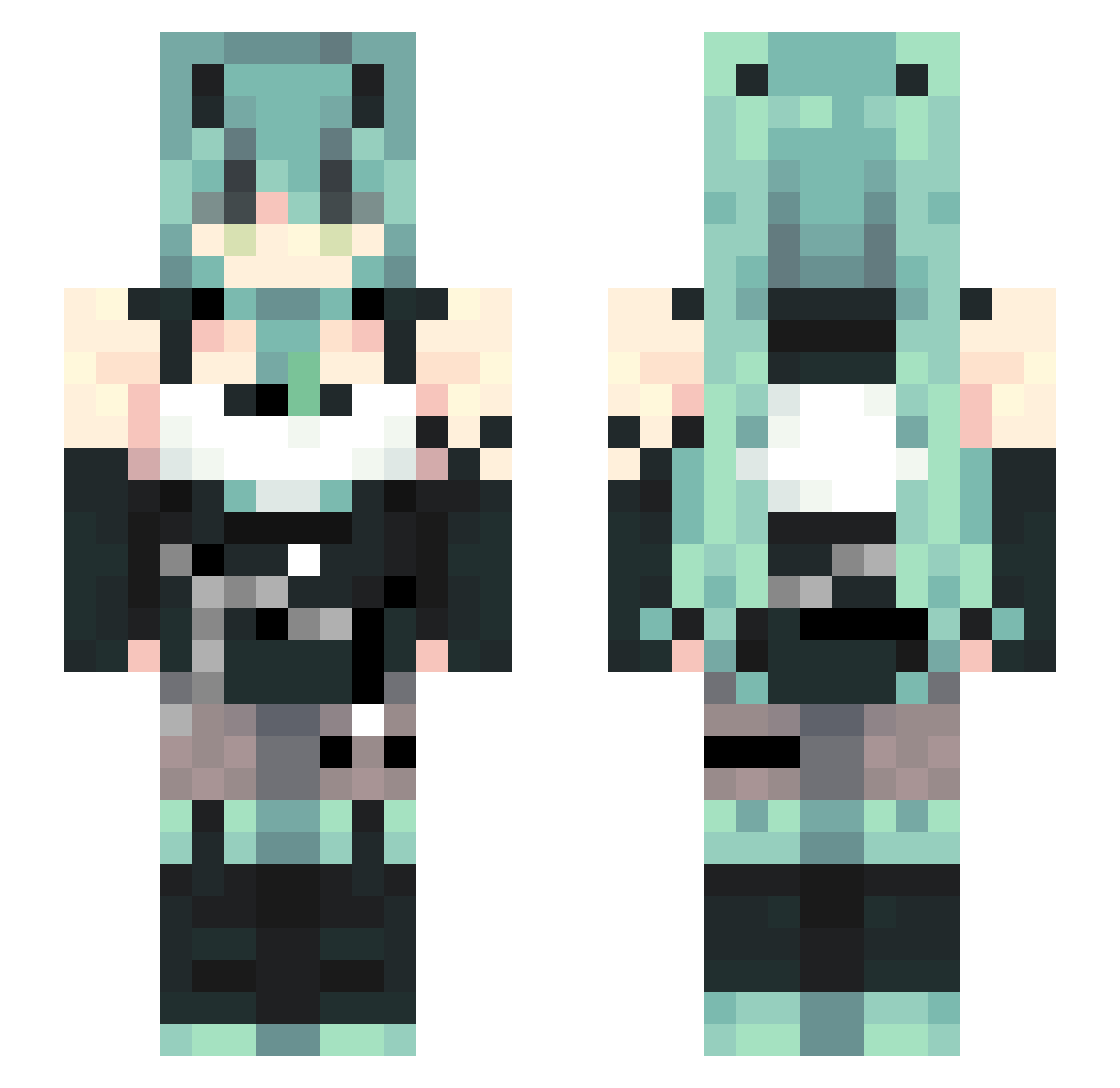 tufitoxd Minecraft skin, front and back view