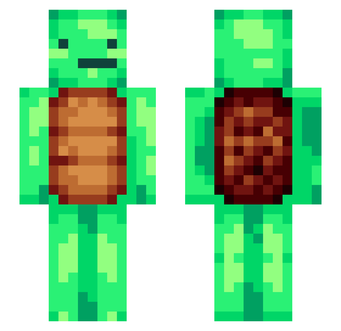 unlikedeath Minecraft skin, front and back view