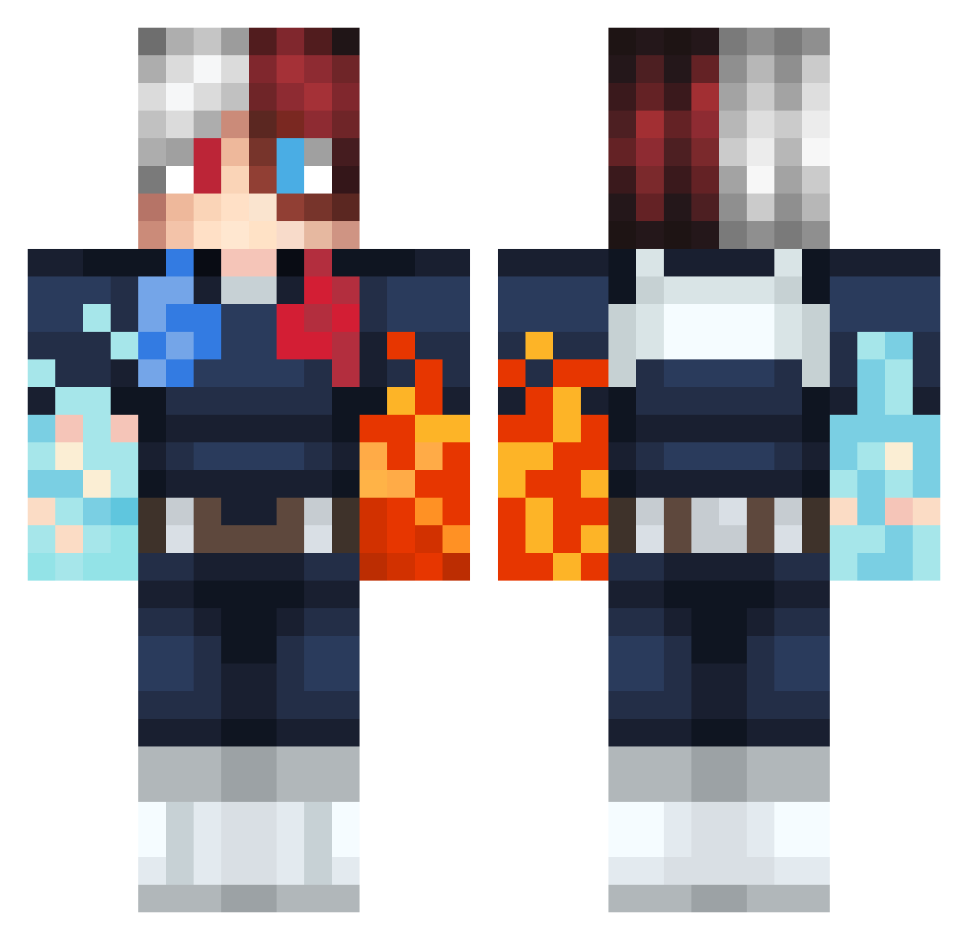 YOKAIMANDEN Minecraft skin, front and back view