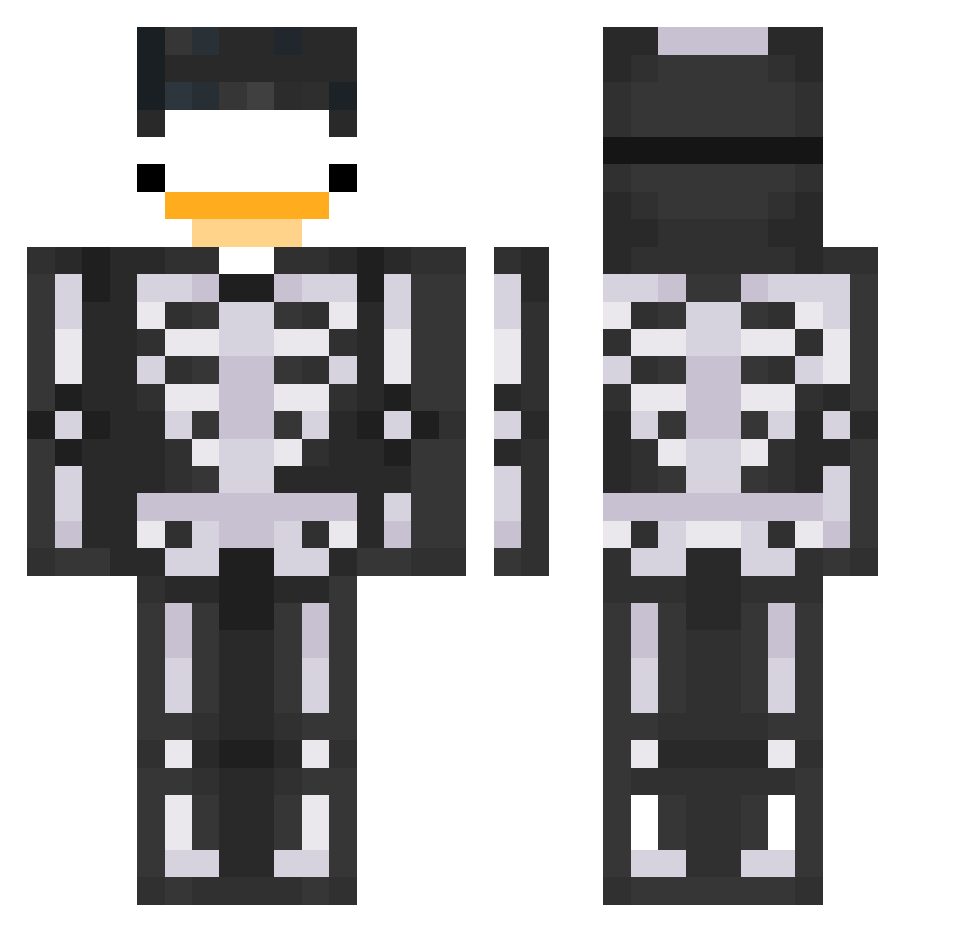 Reviere Minecraft skin, front and back view