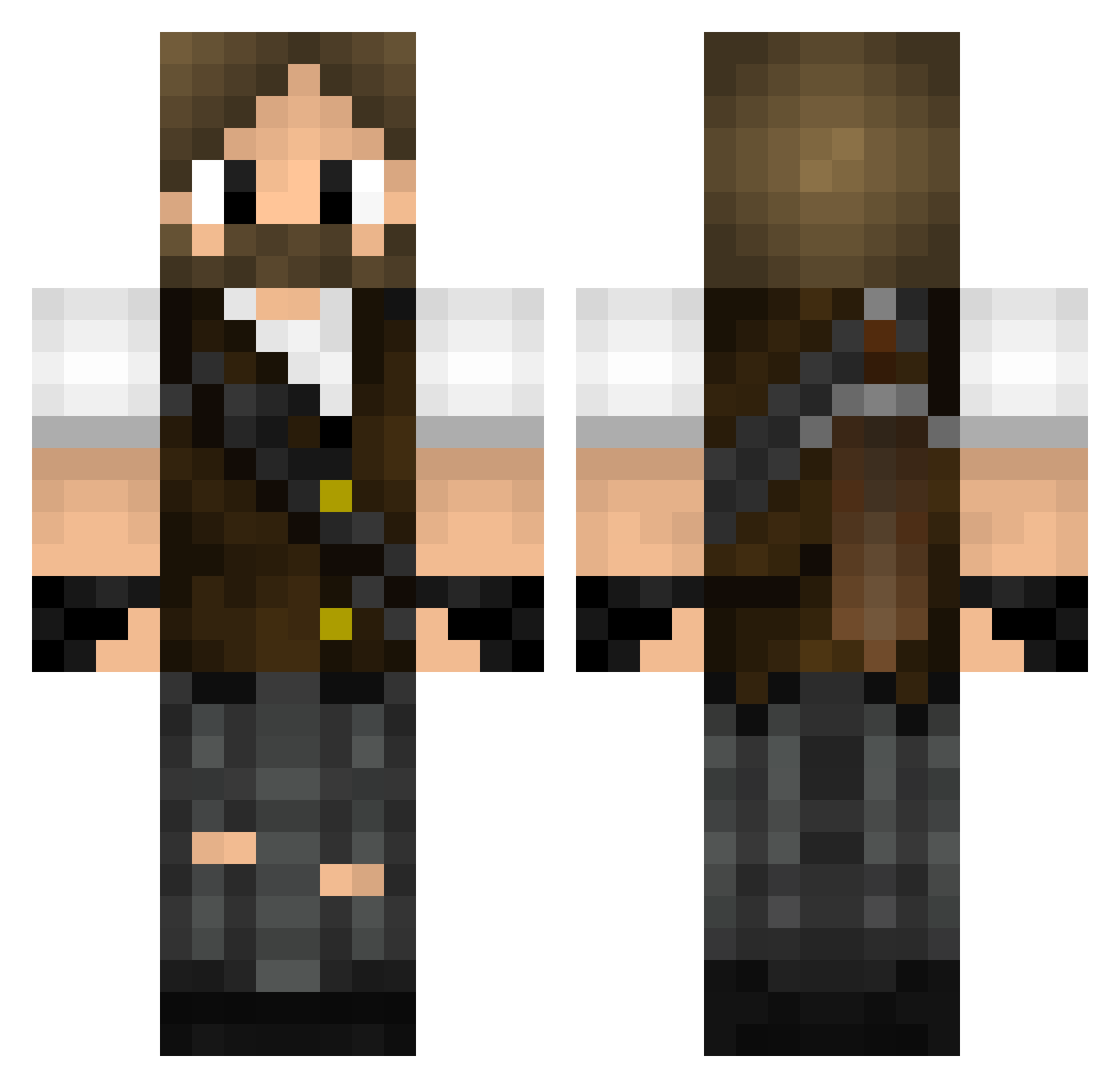 SantFell Minecraft skin, front and back view