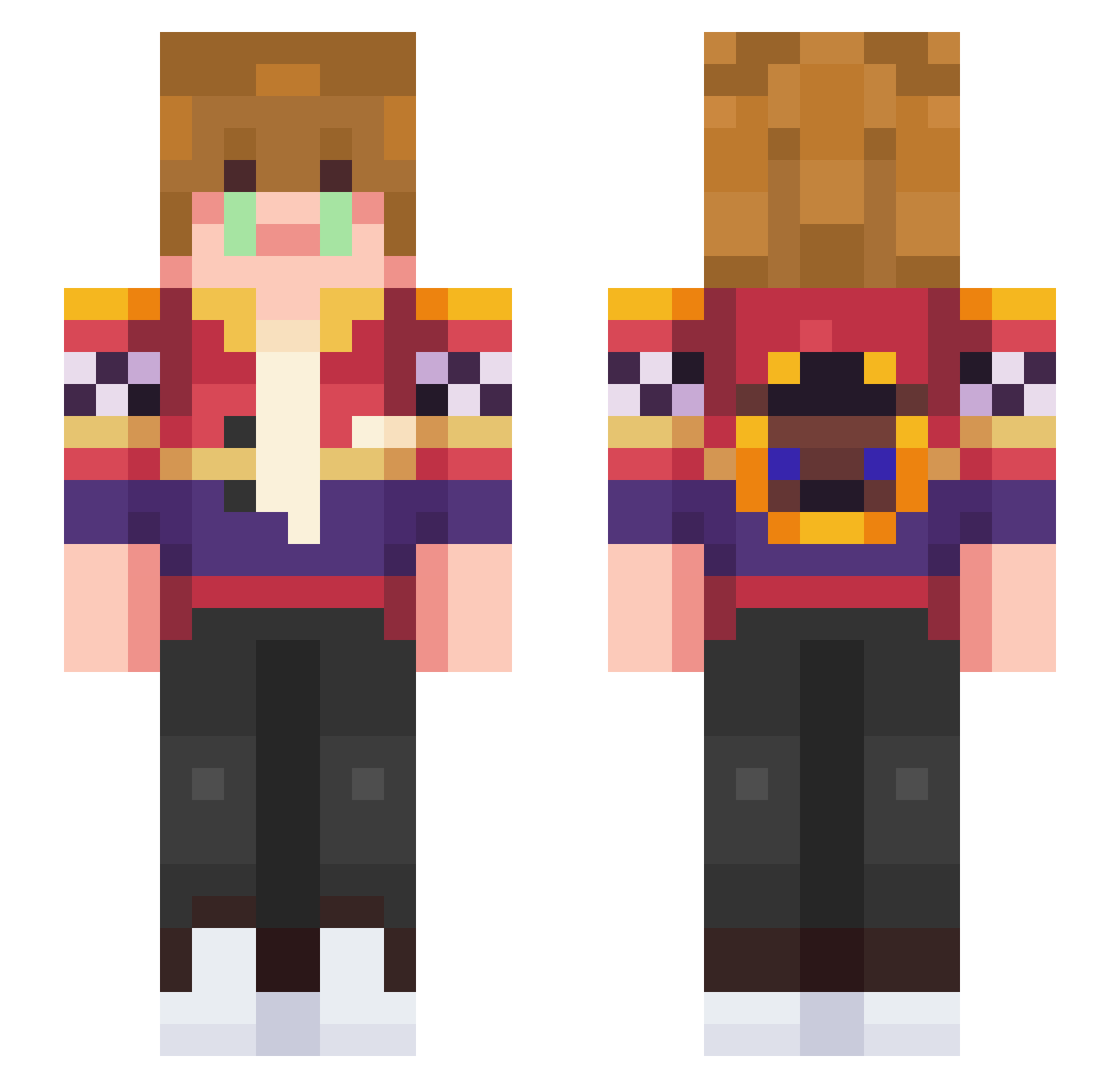 LazyKat0638 Minecraft skin, front and back view