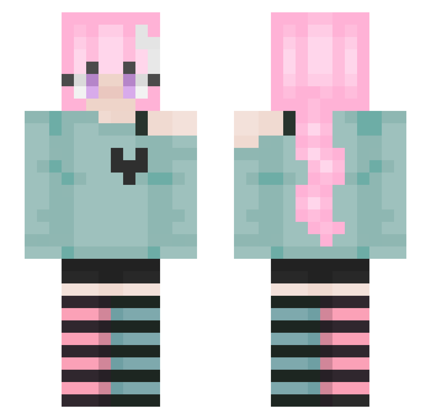 stormyyyhetkatje Minecraft skin, front and back view