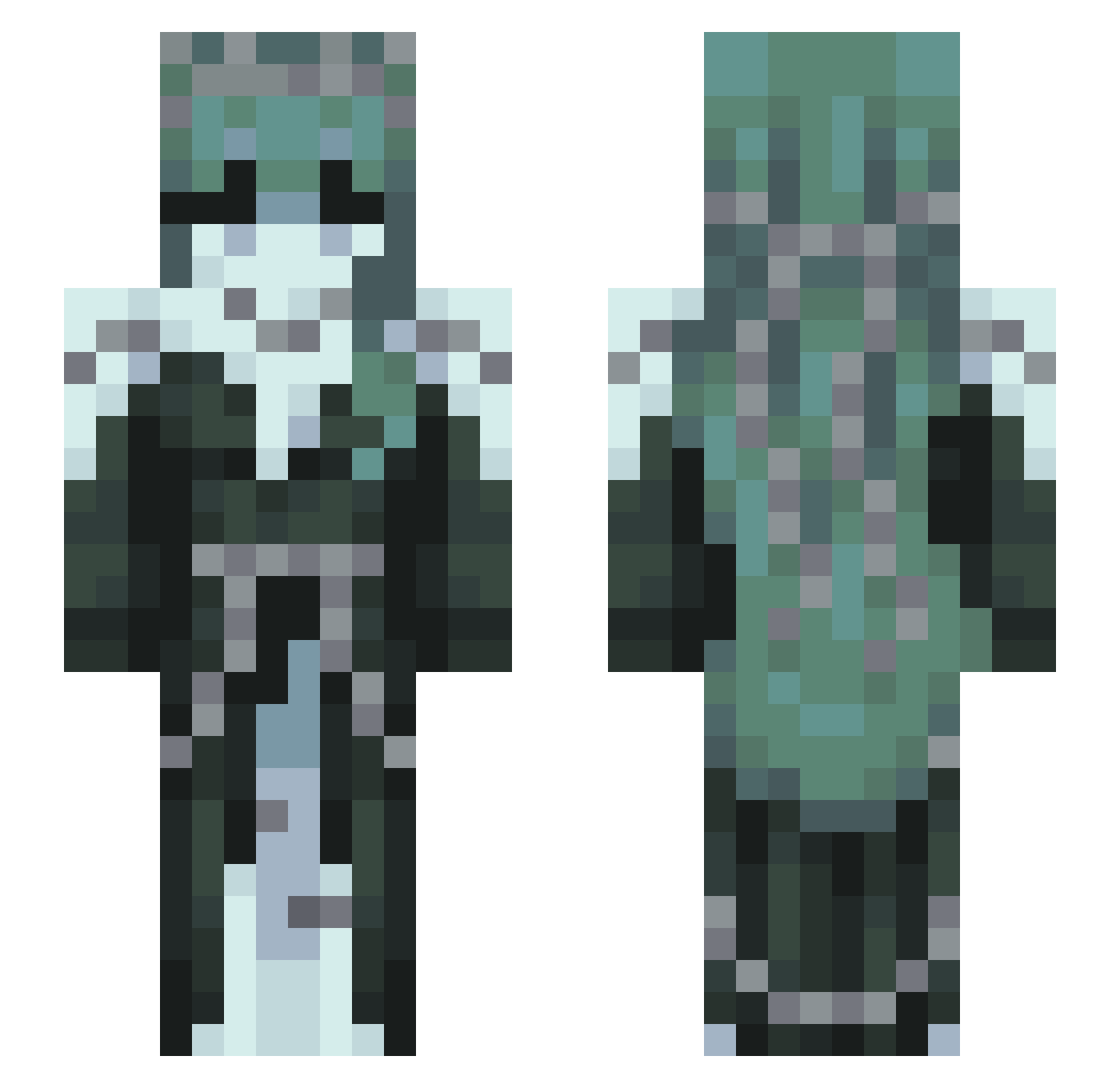 Vuda_ Minecraft skin, front and back view