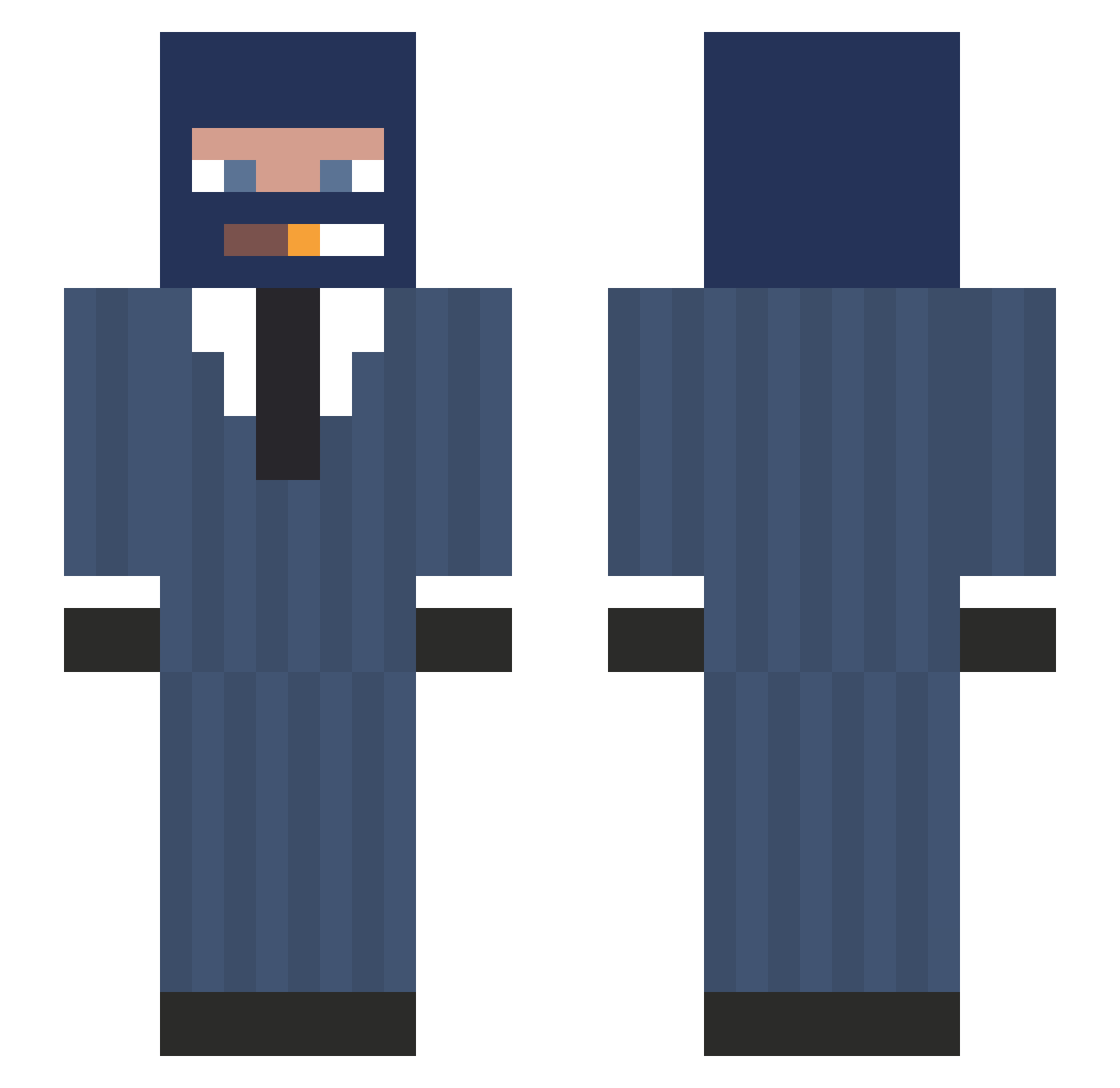SilverIce Minecraft skin, front and back view