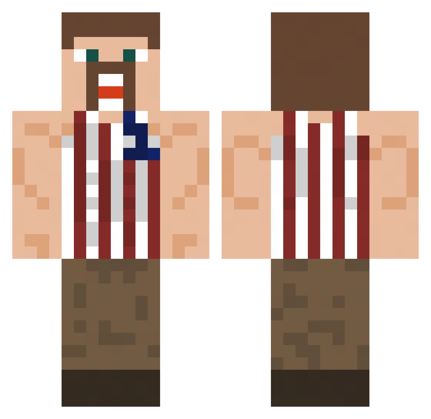 PineAppleManSIR Minecraft skin, front and back view