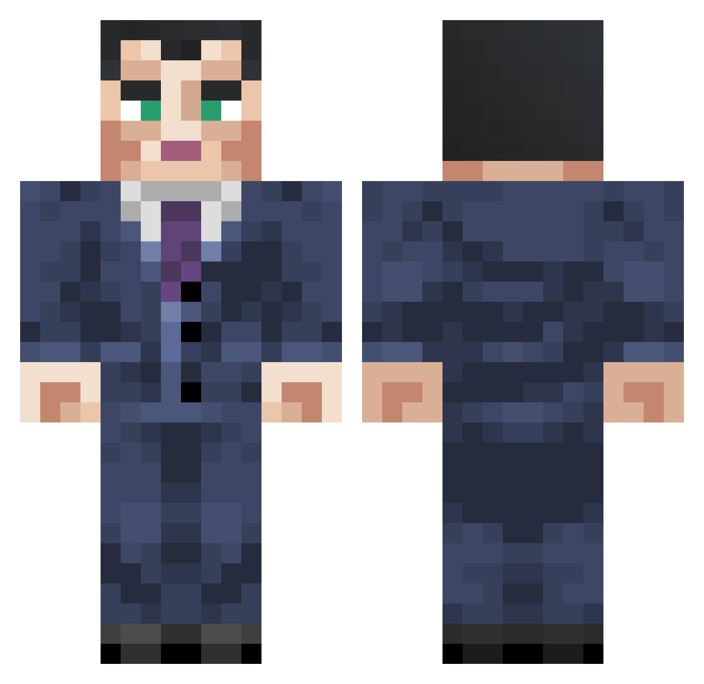 DeskaDebu Minecraft skin, front and back view