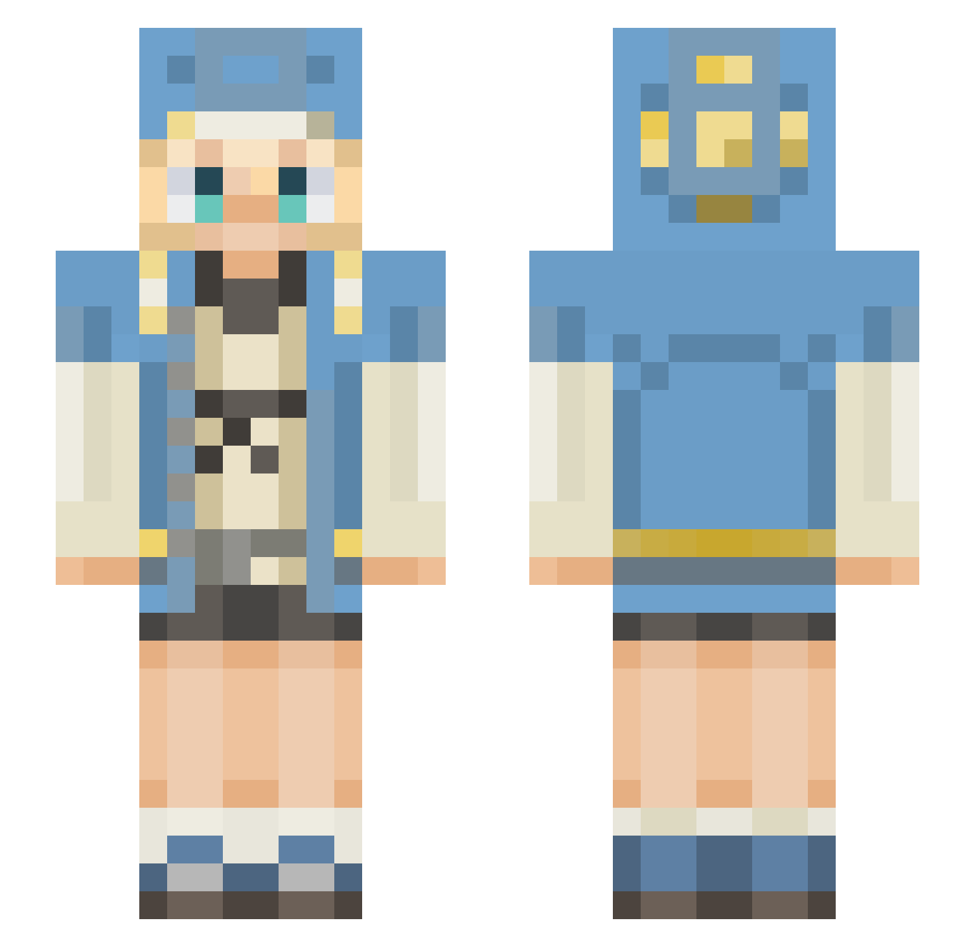 VeryDumbCat Minecraft skin, front and back view