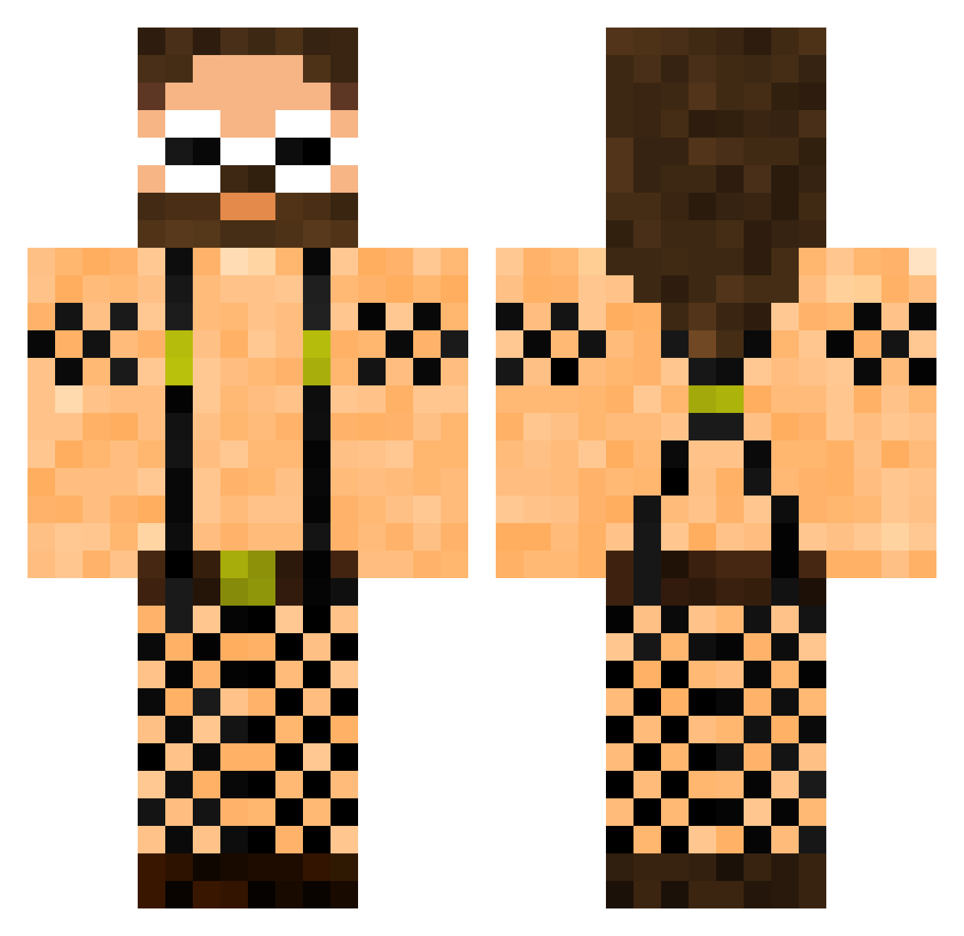 vepie Minecraft skin, front and back view