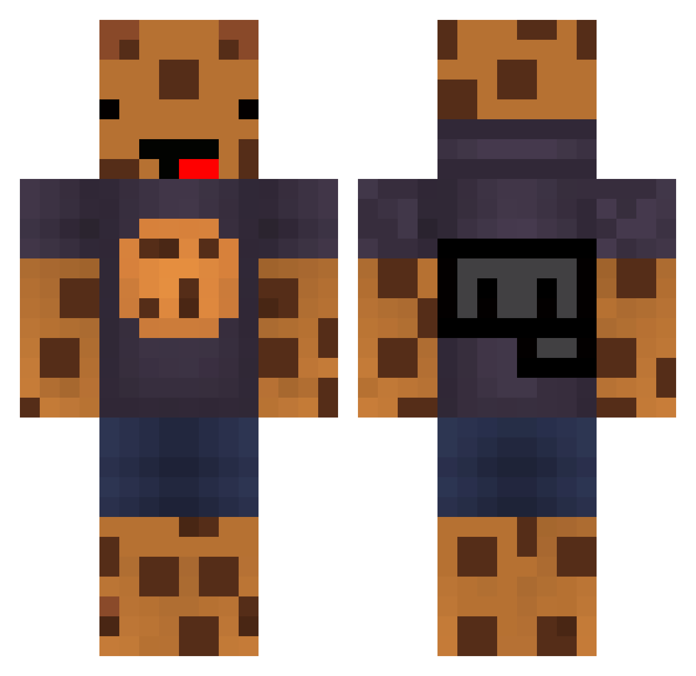 cookiepaul Minecraft skin, front and back view